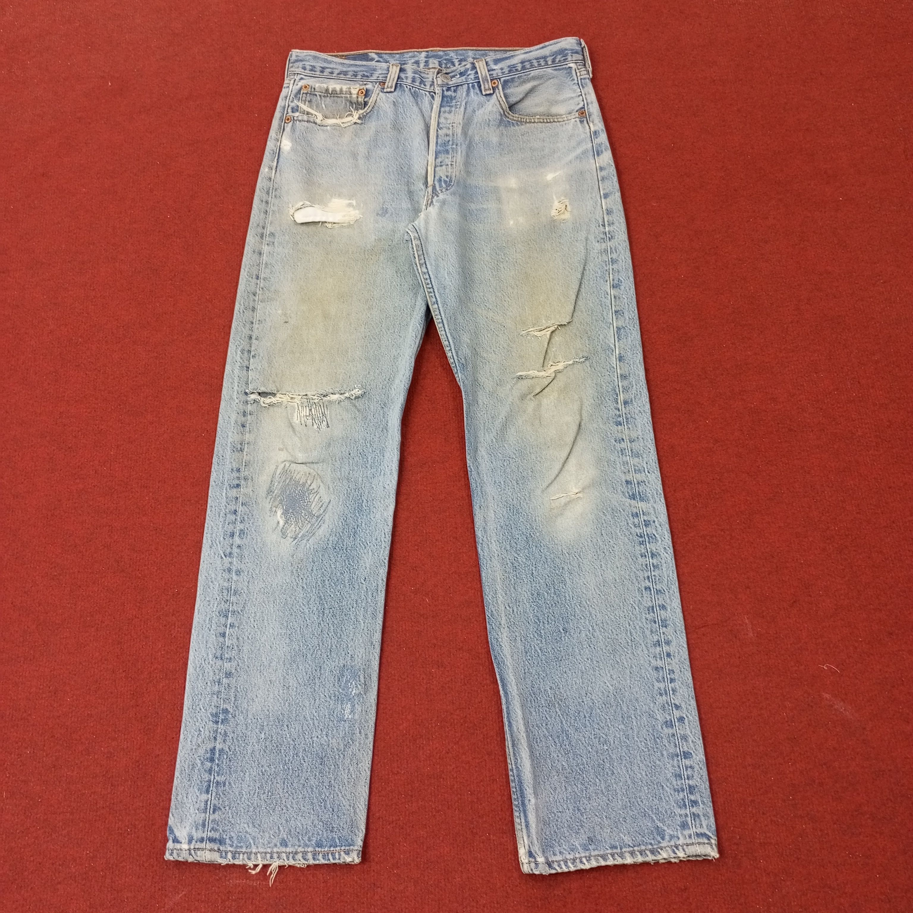 Levi's Levis Streetwear Style Distressed Jeans c252n18 Size US 31 - 1 Thumbnail