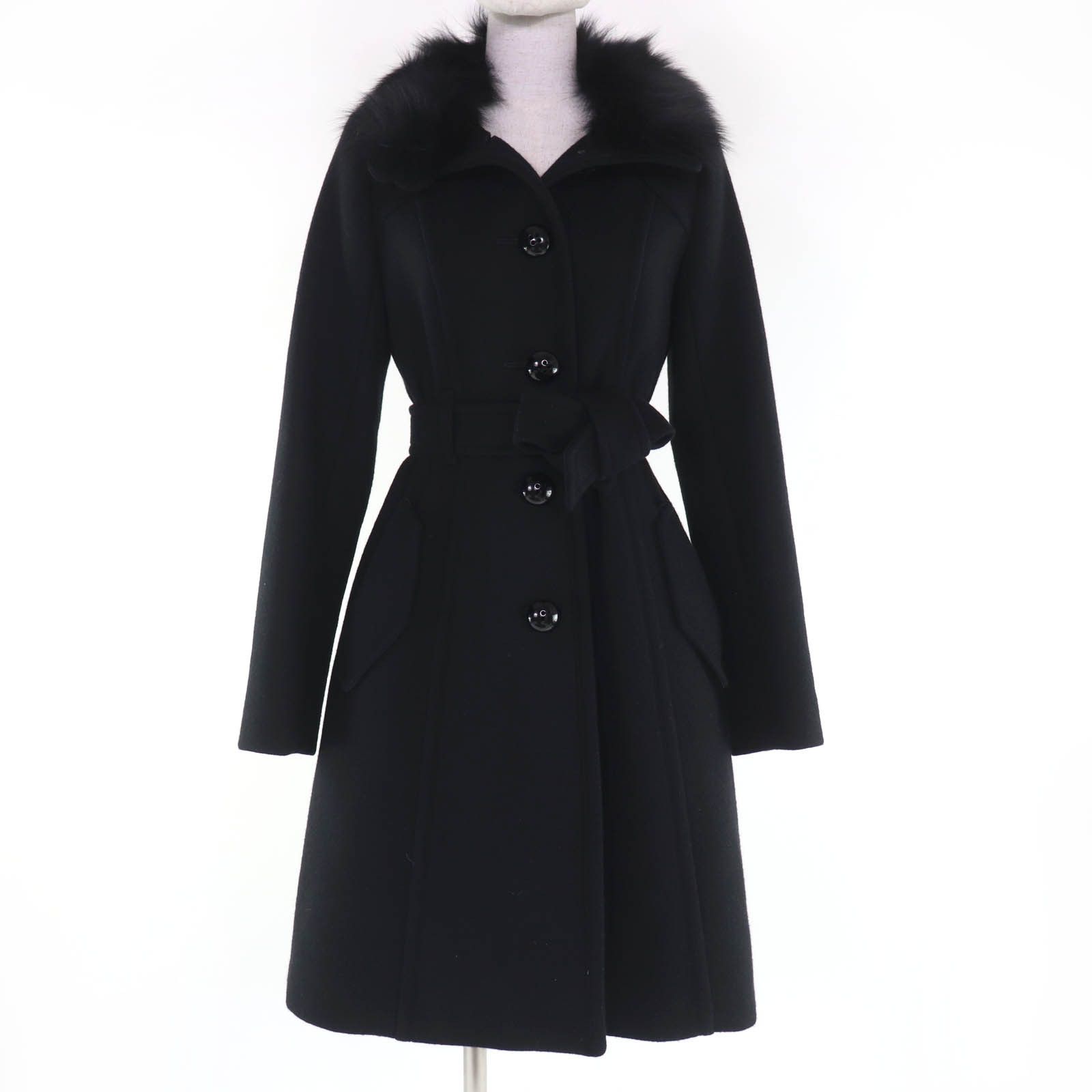 Burberry Burberry Burberry Blue Label Wool Angora Fox Coat Fur Outerwear DUTY FREE for USA Size ONE SIZE - 1 Thumbnail