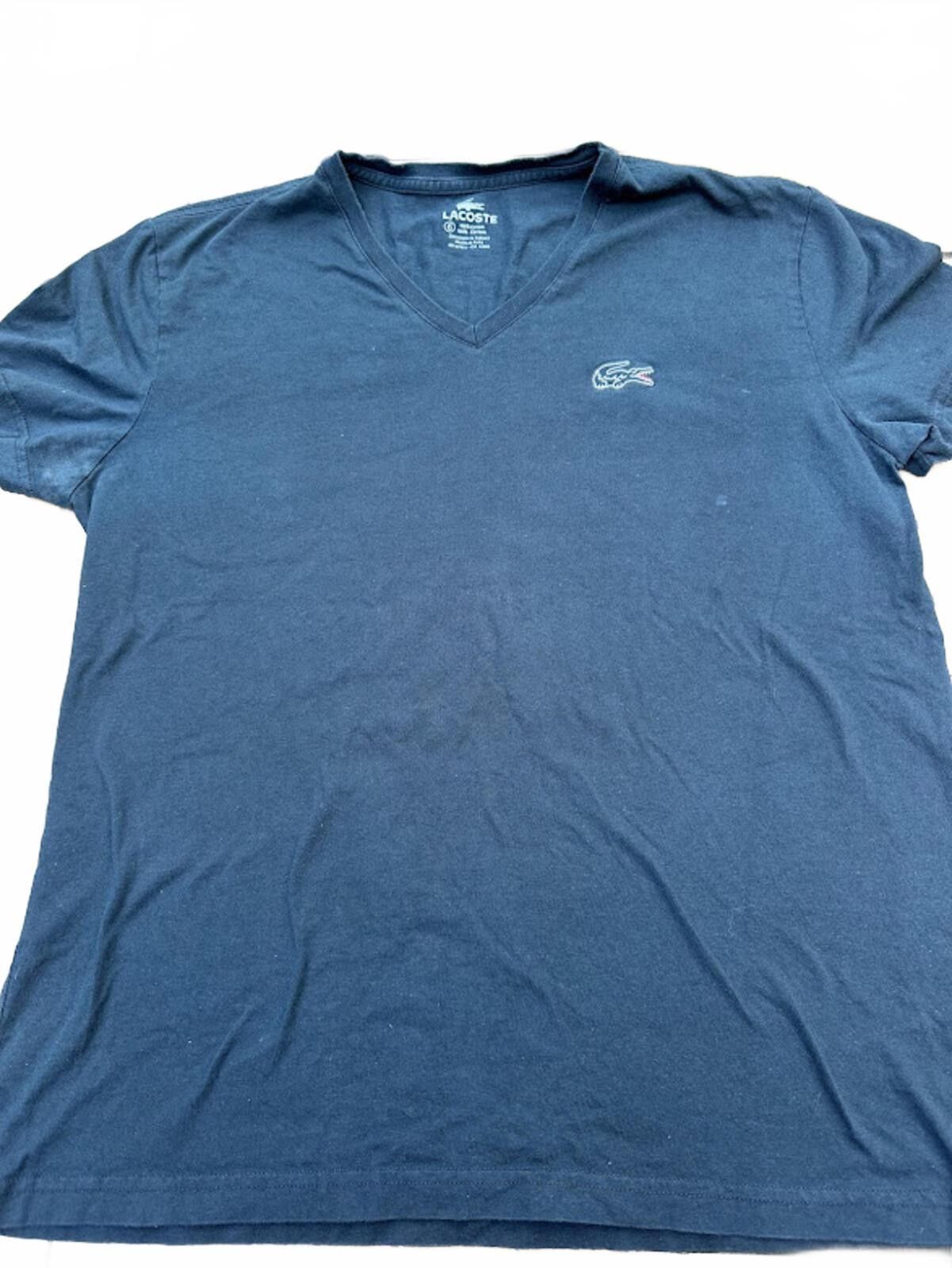 Lacoste Lacoste Black V-Neck Tee Shirt Size US L / EU 52-54 / 3 - 1 Thumbnail