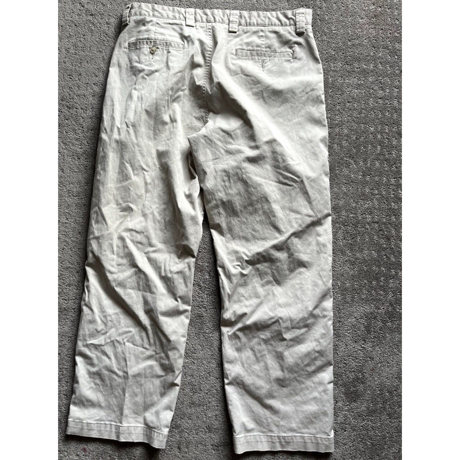 Perry Ellis Perry Ellis Cottons Mens Chino Pants 36x30 Regular Ivory/Beige Vintage-Style 36 Mens Chino Pants Size US 36 / EU 52 - 3 Thumbnail