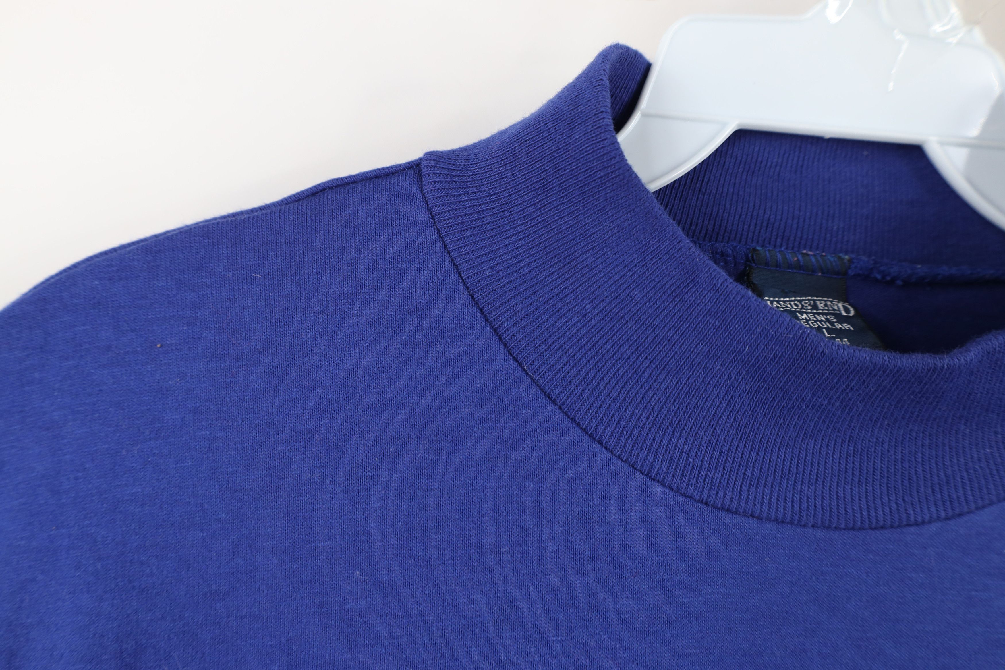 Lands' End × Vintage Vintage 90s Lands End Mock Neck Long Sleeve T-Shirt Blue USA Size US L / EU 52-54 / 3 - 4 Thumbnail