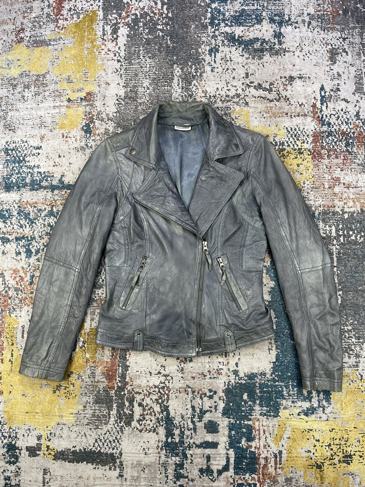 Genuine Leather Street One Sheep Leather Double Collar Biker Jackets Size S / US 4 / IT 40 - 1 Thumbnail