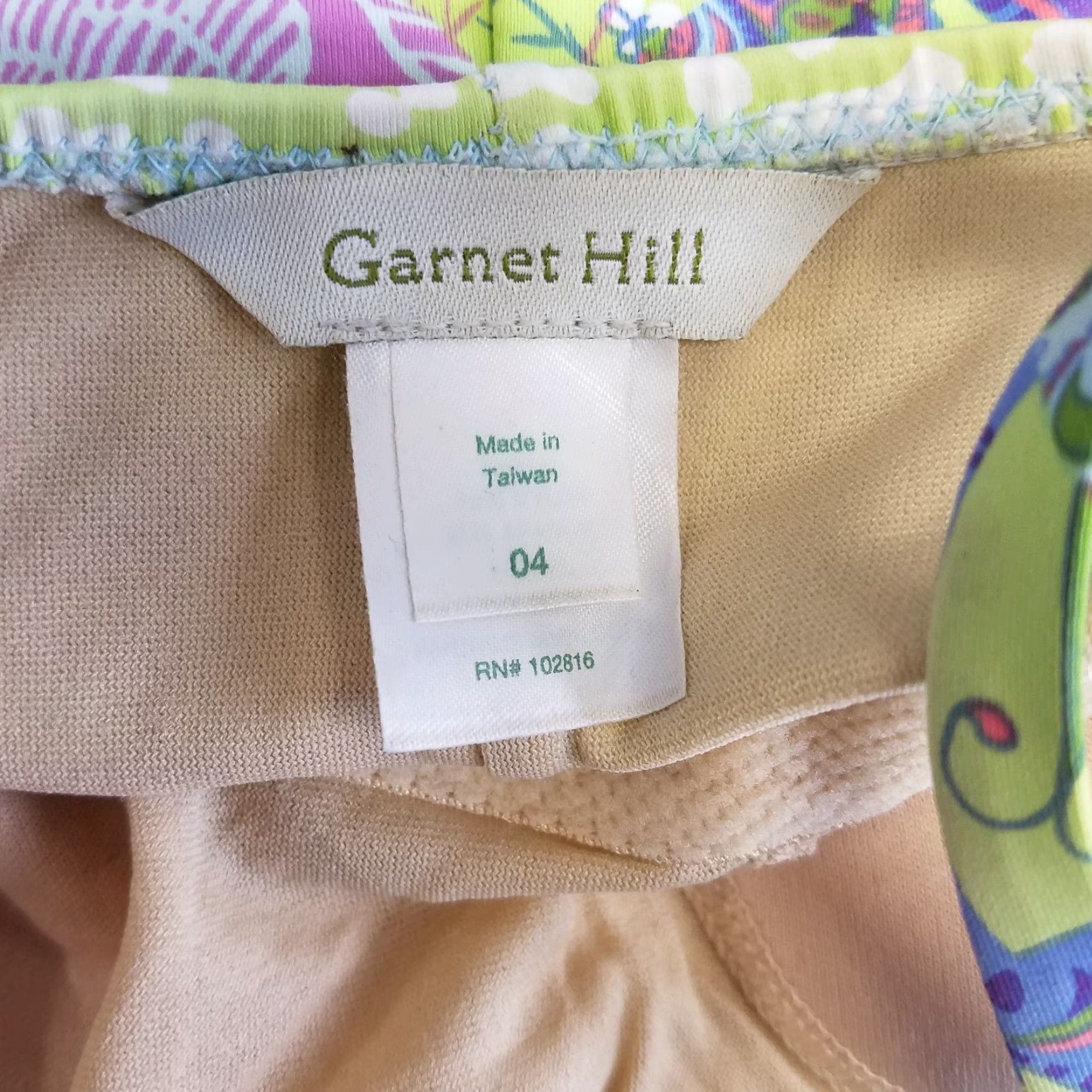 Vintage Garnet Hill Womens One Piece Swimsuit Sz 4 Pink Green Patchwork Floral Size ONE SIZE - 4 Thumbnail