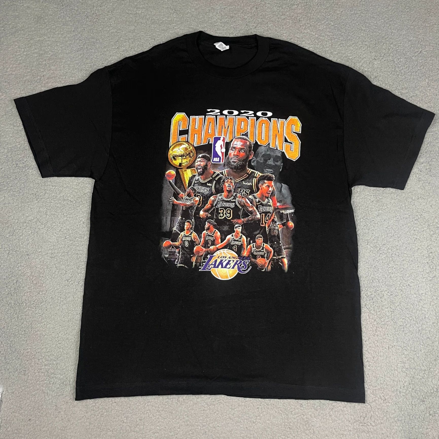 NBA Lakers Championship Tshirt Adult XL Black Lebron AD 2020 NBA Finals Champions Tshirt** Size US XL / EU 56 / 4 - 2 Thumbnail