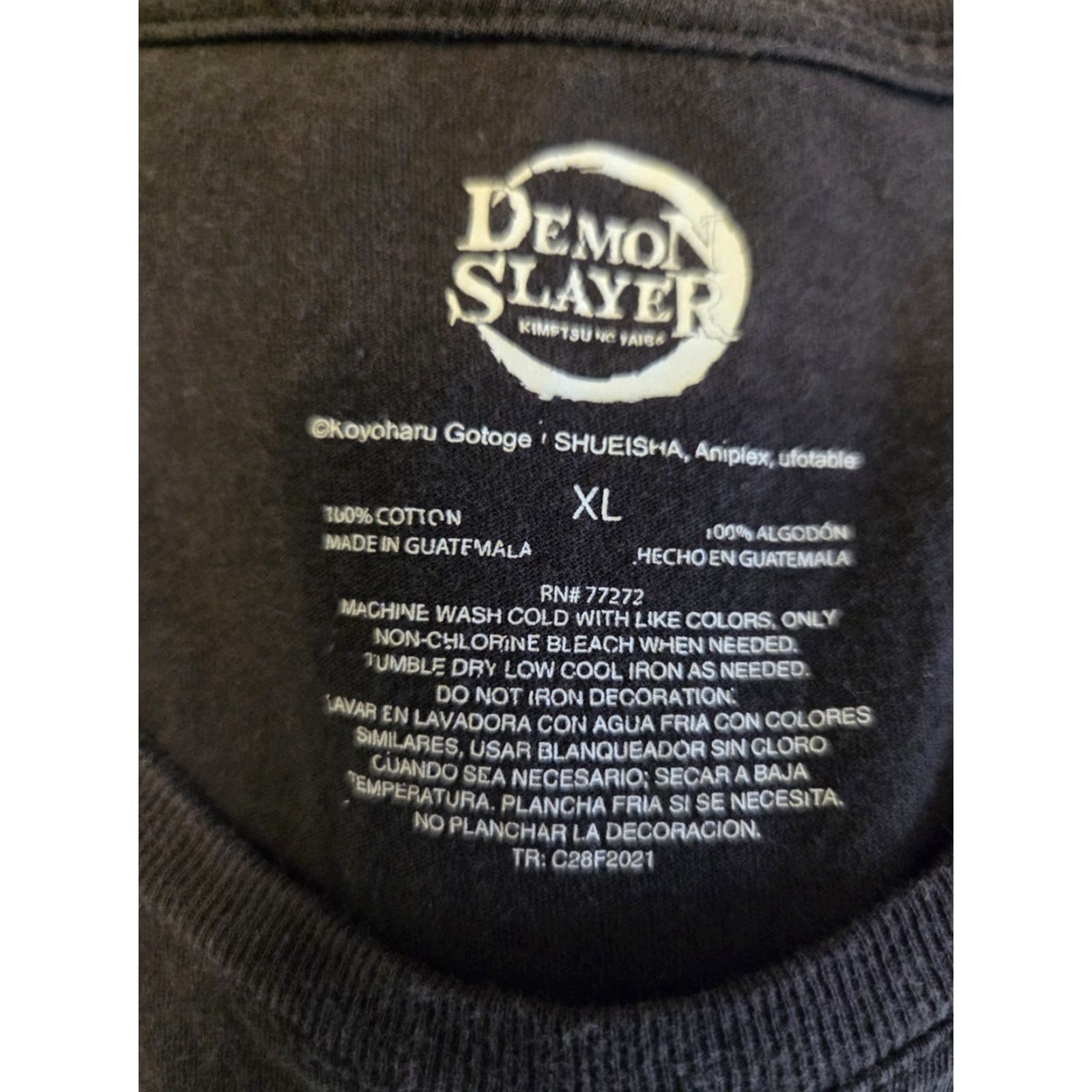 Vintage Demon Slayer T-Shirt Womens XL Black Small Panel Official Kimetsu No Yaiba Group Size XL / US 12-14 / IT 48-50 - 2 Thumbnail