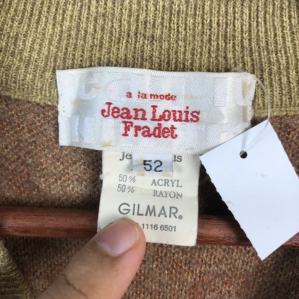Japanese Brand DL Jean Louis Fradet Beige Cardigan Knitwear #C745 Size US M / EU 48-50 / 2 - 11 Thumbnail