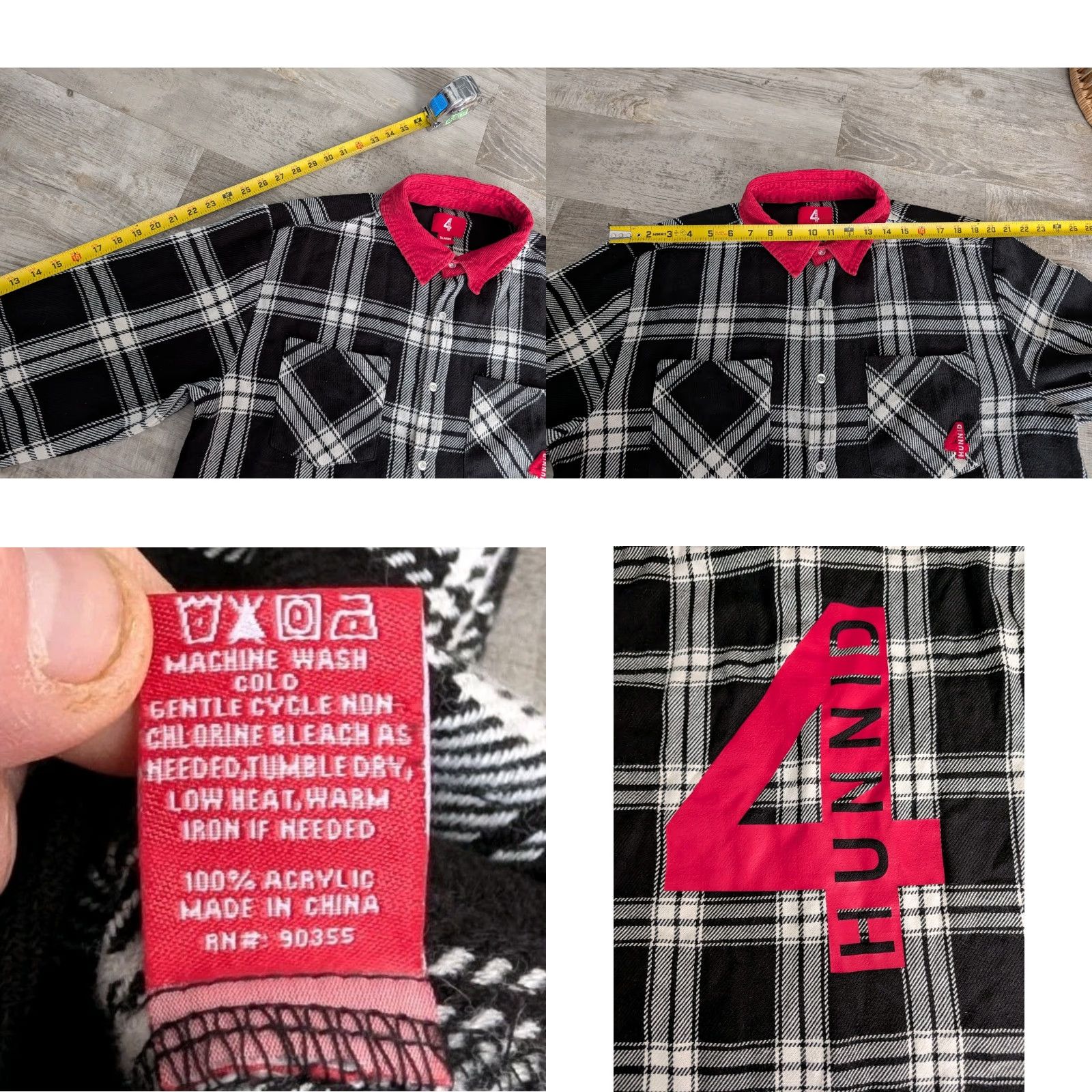 Vintage VINTAGE YG 4HUNNID Plaid Flannel Shirt Men’s XL Long Sleeve Black Red Streetwear EUC Size US XL / EU 56 / 4 - 9 Thumbnail