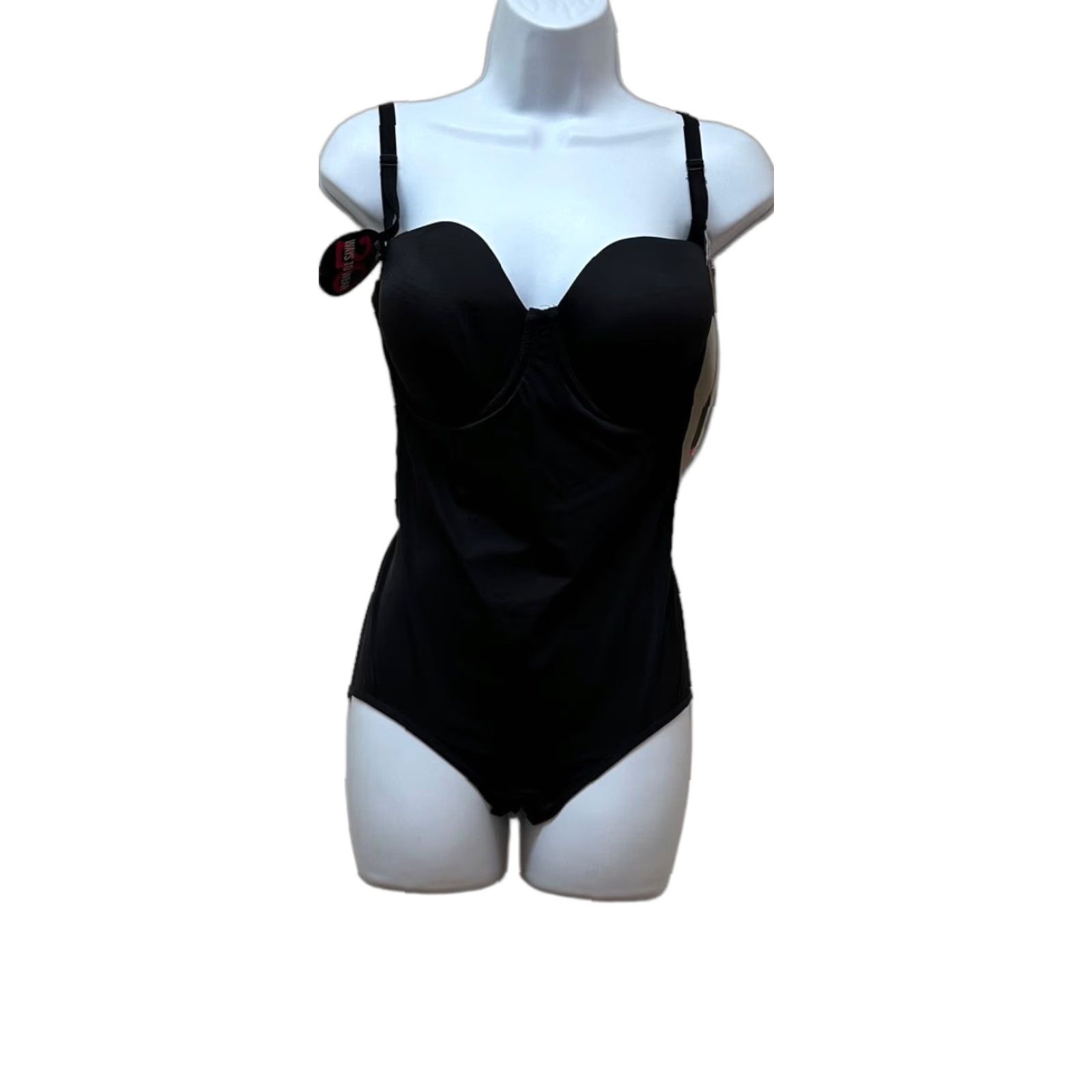 Vintage VINTAGE MAIDENFORM Bodysuit Body Shaper Firm Support Molded Cup Bra 36D NEW Black Nylon Rockabilly Girdle Womens Size M / US 6-8 / IT 42-44 - 1 Thumbnail