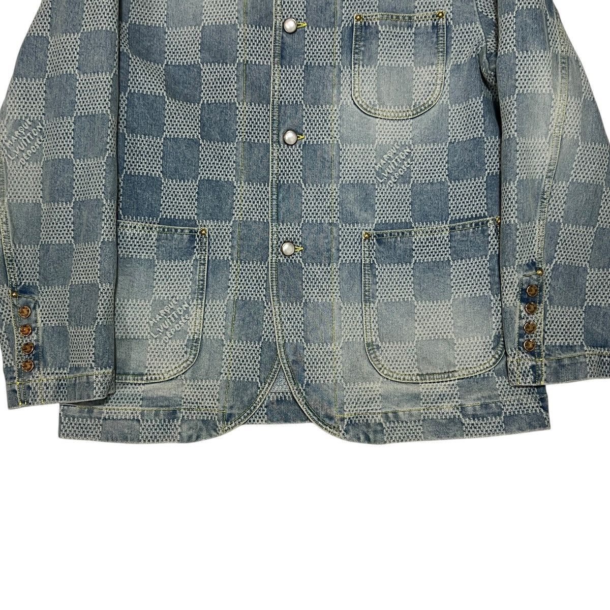 Louis Vuitton LOUIS VUITTON 2024AW Pharrell Williams Damier Denim Jacket Size US L / EU 52-54 / 3 - 2 Thumbnail
