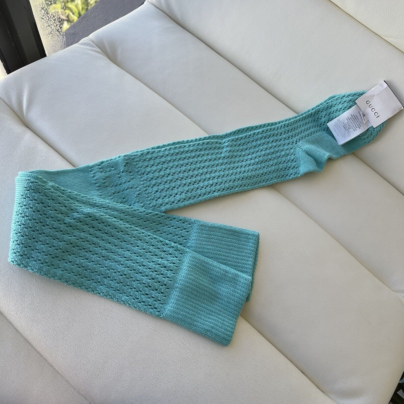Gucci NWT GUCCI STOCKINGS BLUE M WHOLES PARIPIM 627784 Socks Size ONE SIZE - 3 Thumbnail