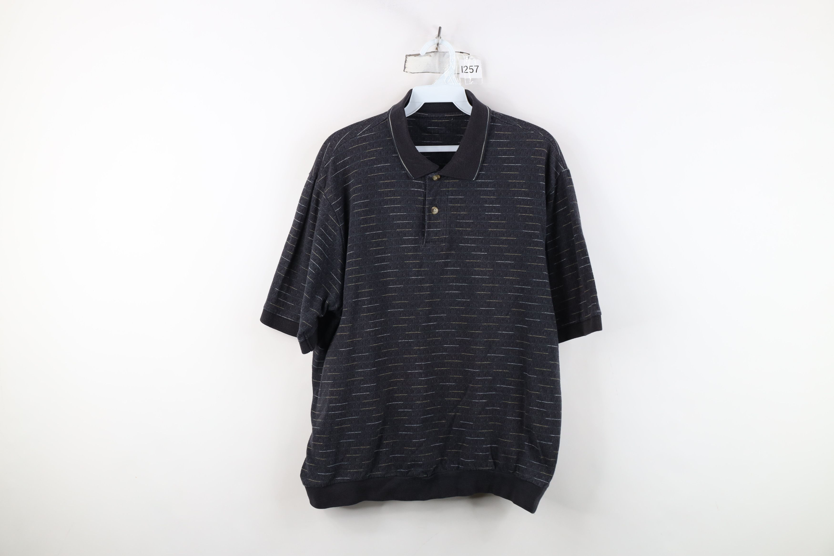 Vintage Vintage 90s Streetwear Geometric Knit Pullover Polo Shirt Size US M / EU 48-50 / 2 - 1 Thumbnail