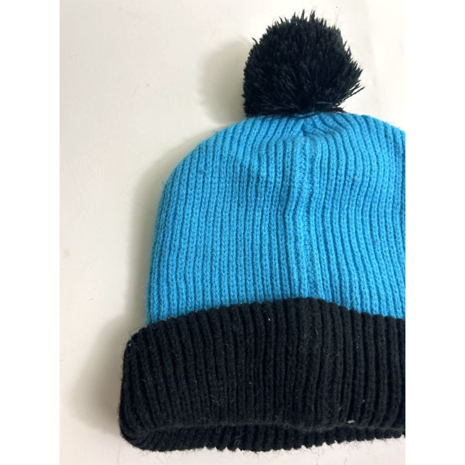 Vintage Woke Beanie Pom Pom One Size Teal Black acrylic Size ONE SIZE - 6 Thumbnail