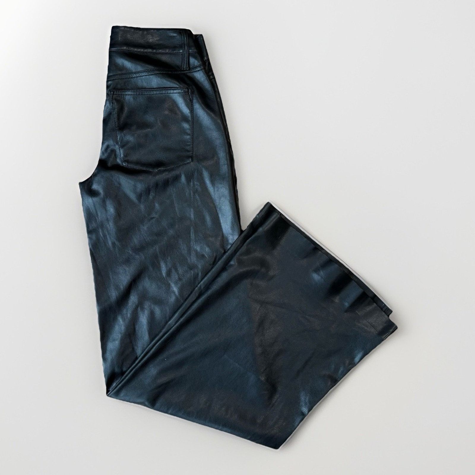 Alice + Olivia Alice Olivia Faux Leather Pants Women's 0 Black Wide Leg Size 26" / US 2 / IT 38 - 1 Thumbnail