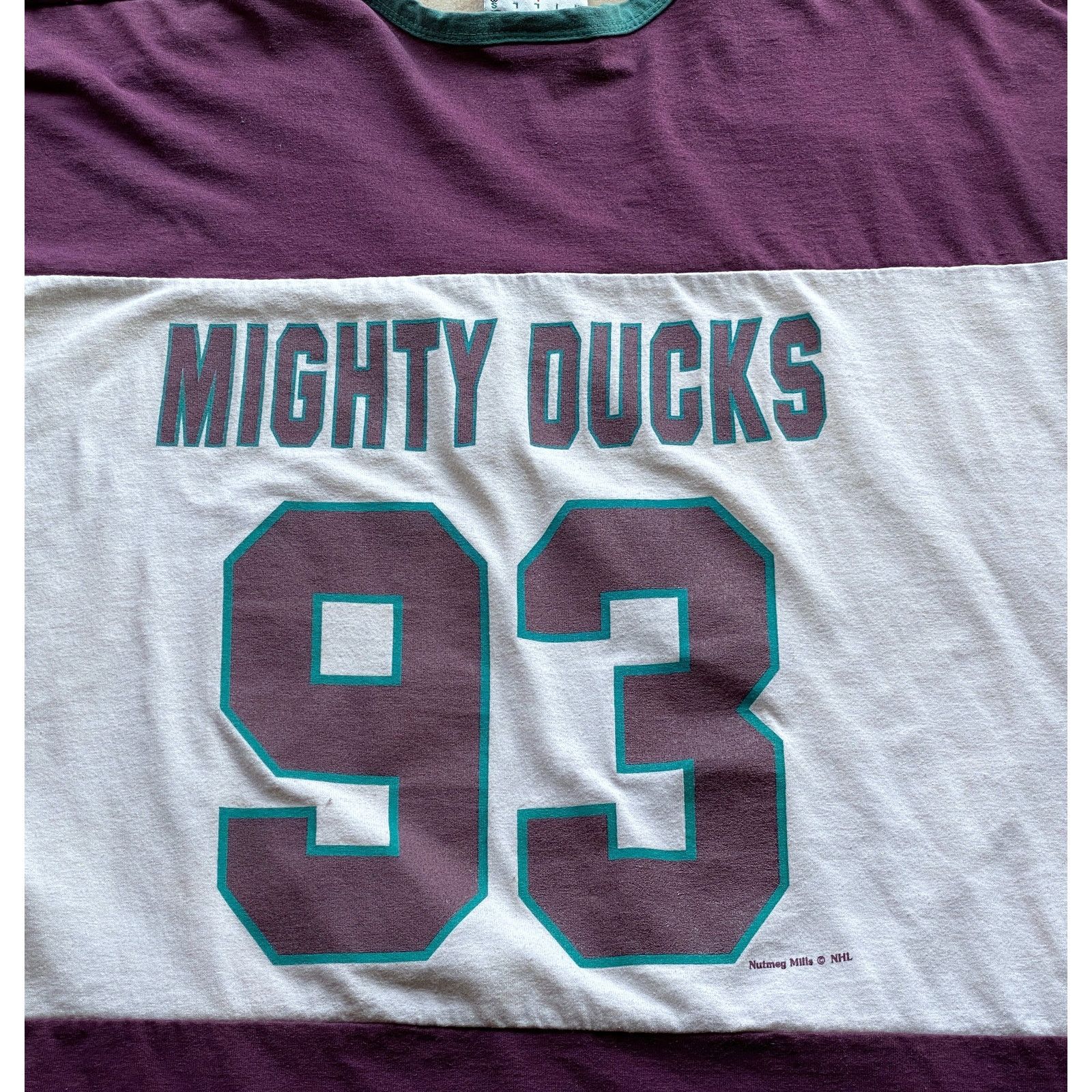 NHL × Starter Anaheim Mighty Ducks 90s NUTMEG Rugby shirt L white NHL vtg Size US L / EU 52-54 / 3 - 4 Thumbnail