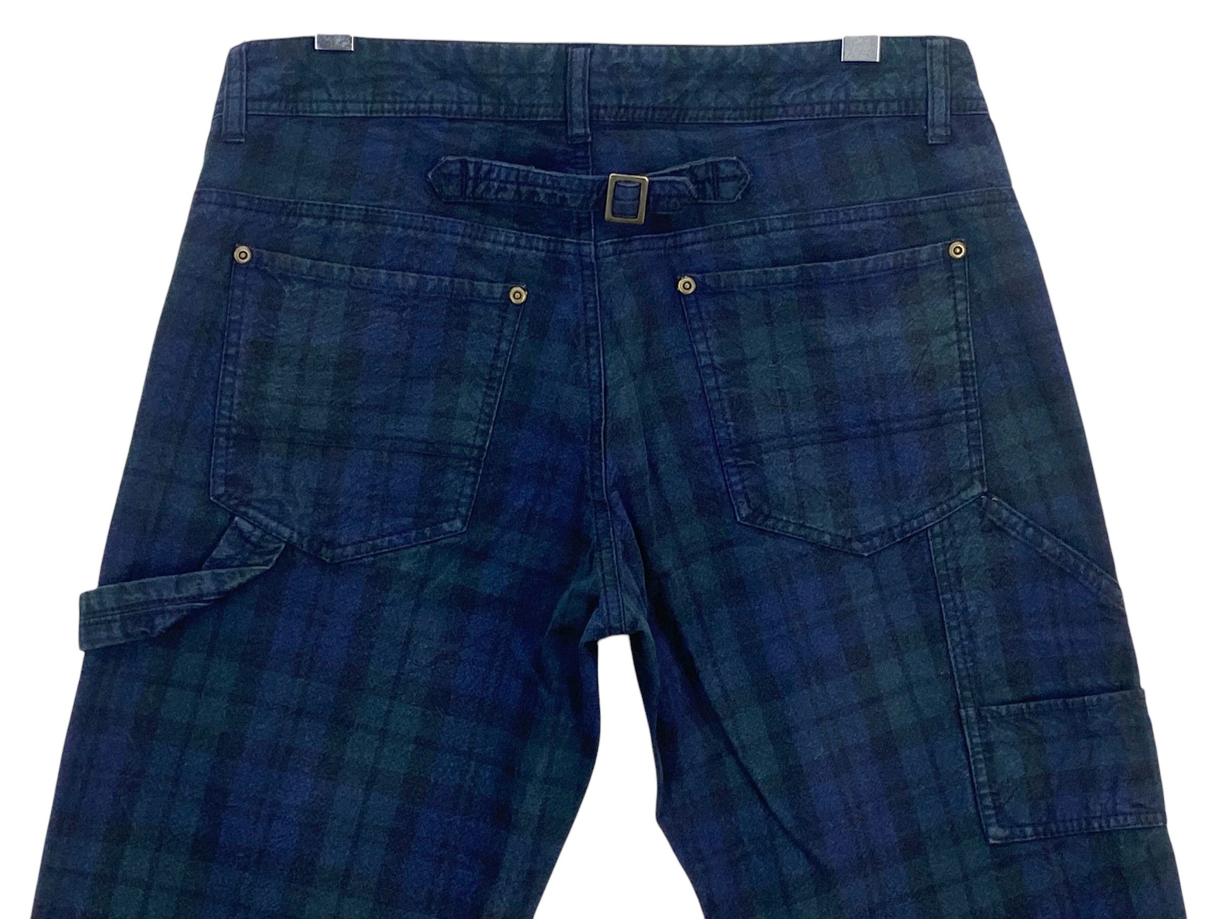Japanese Brand Baker Pocket Carpenter Jeans Checkered Pants Size US 31 - 5 Thumbnail