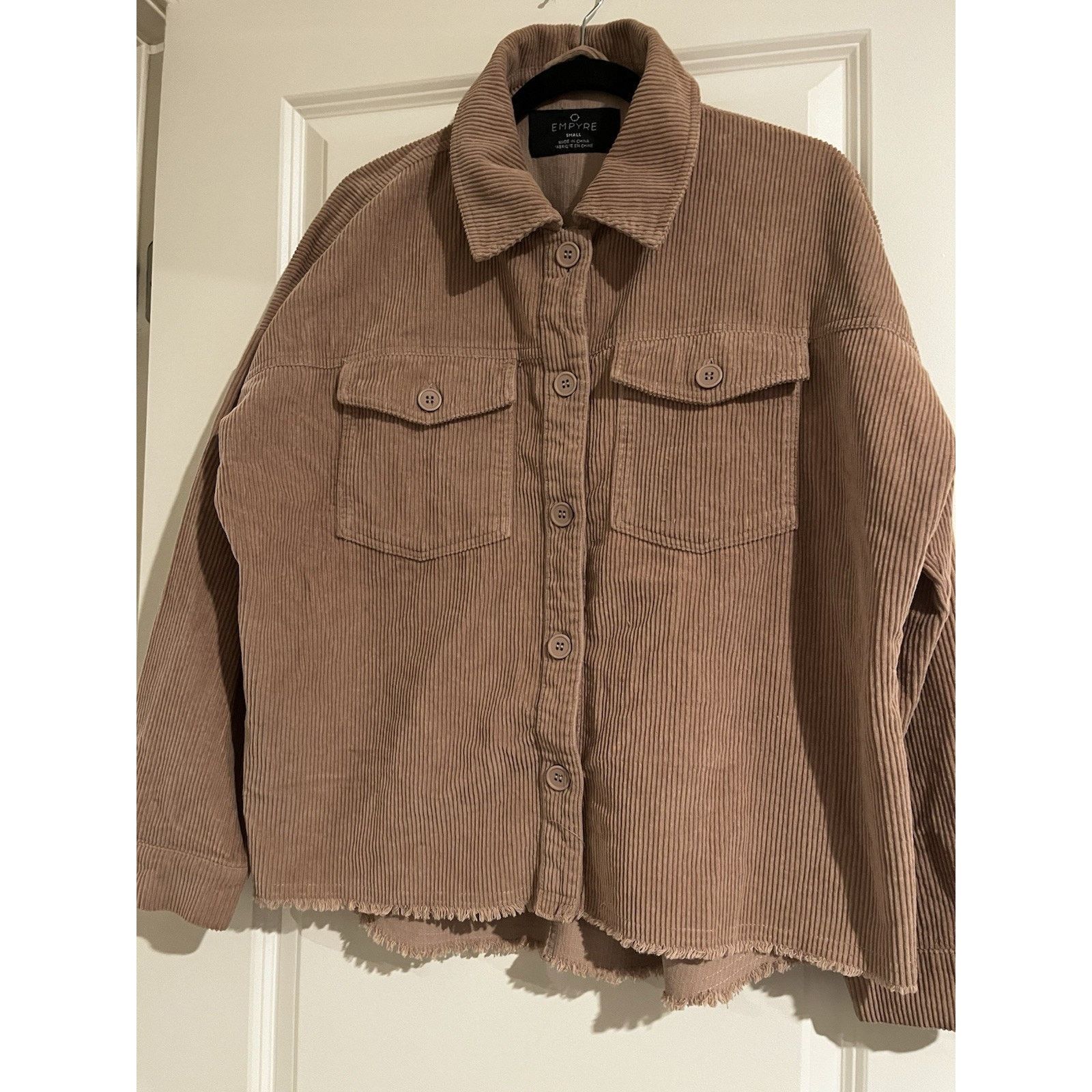Empyre Empyre Corduroy Shacket Womens Small Oversized Tan Button Up Size S / US 4 / IT 40 - 1 Thumbnail