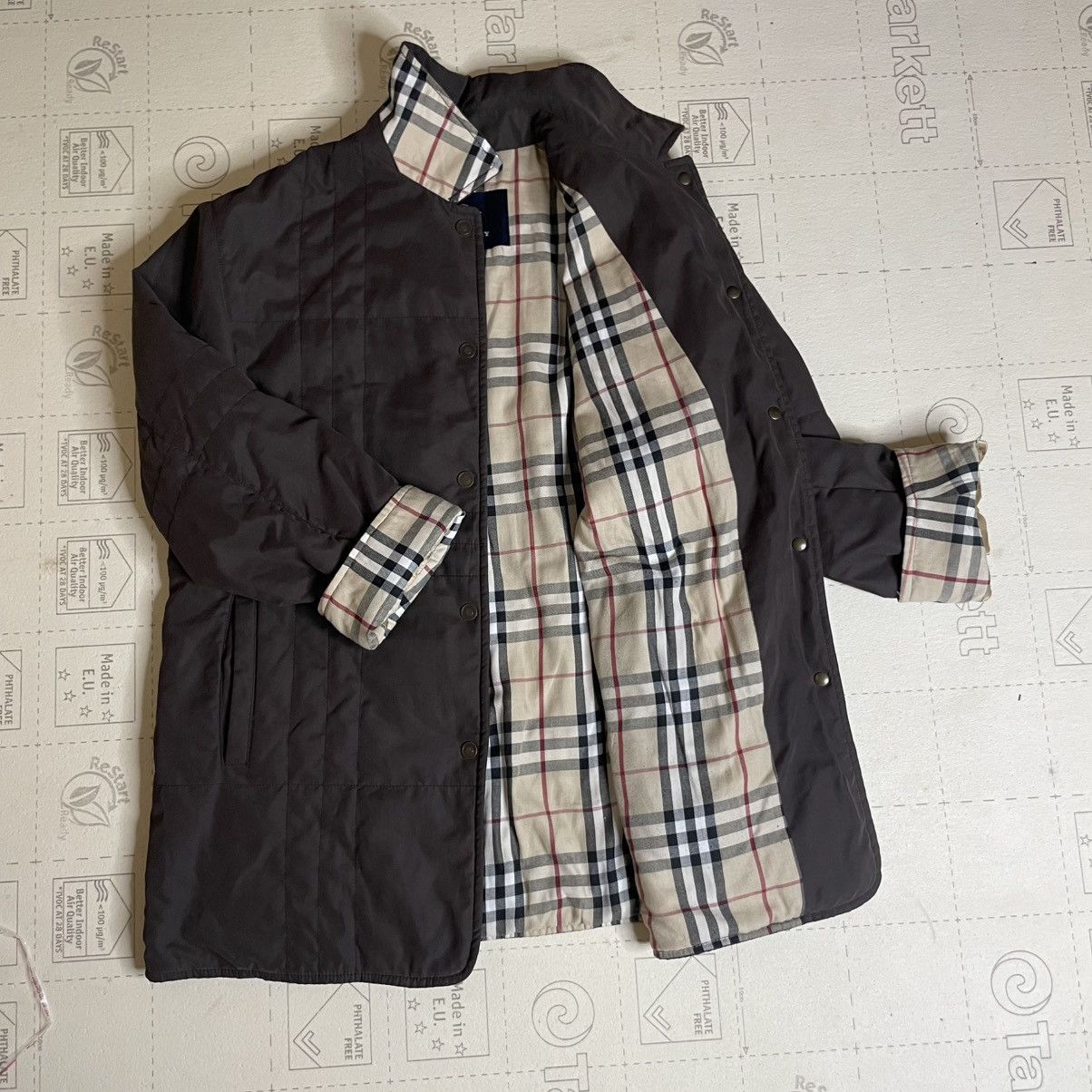 Burberry Burberry Quilted VINTAGE Jacket Nova check Diamond women's Size L / US 10 / IT 46 - 1 Thumbnail