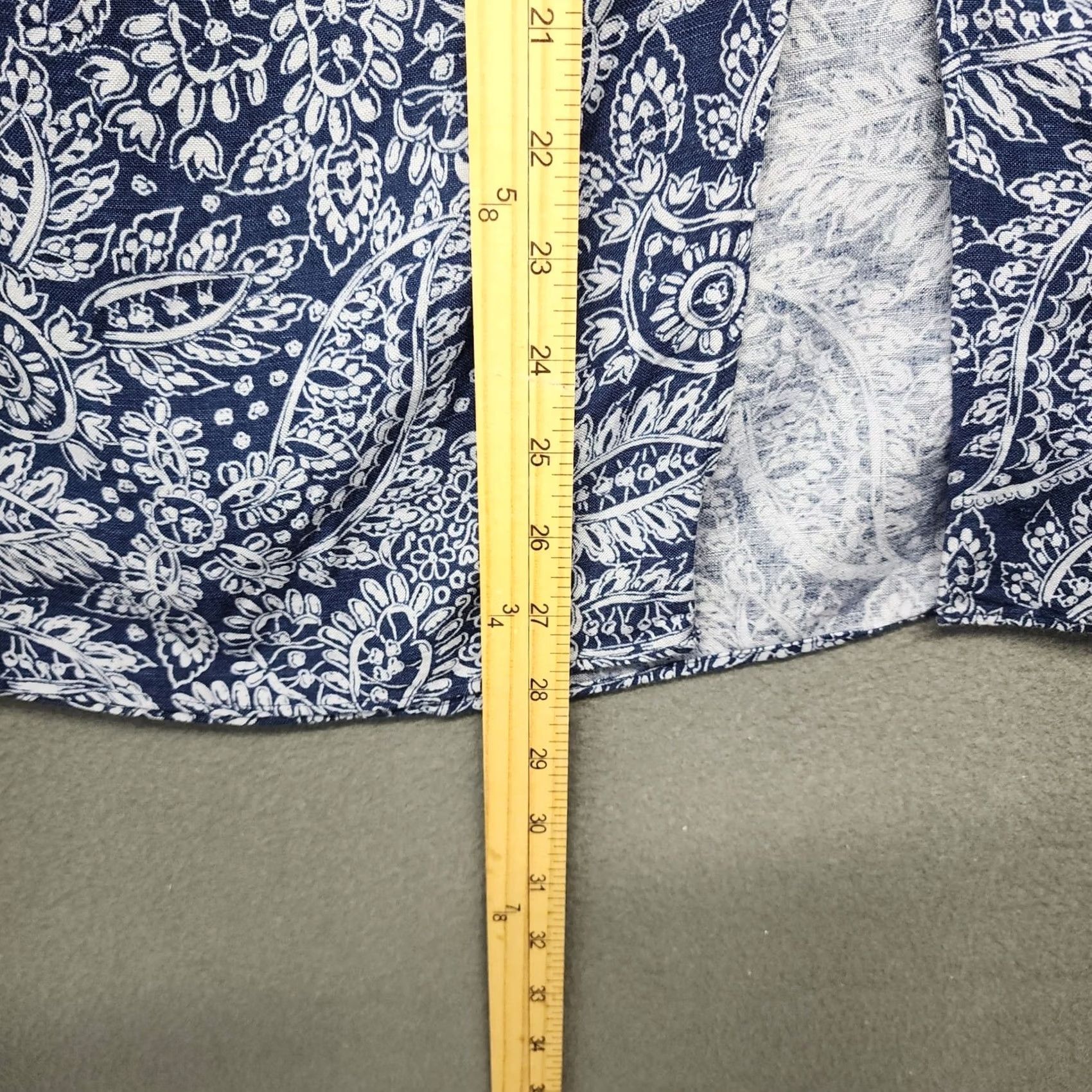 Madewell Madewell Skirt Womens 4 Midi Floral Blue Zip Up Knee Length Side Slit Casual Size 27" / US 4 / IT 40 - 5 Thumbnail