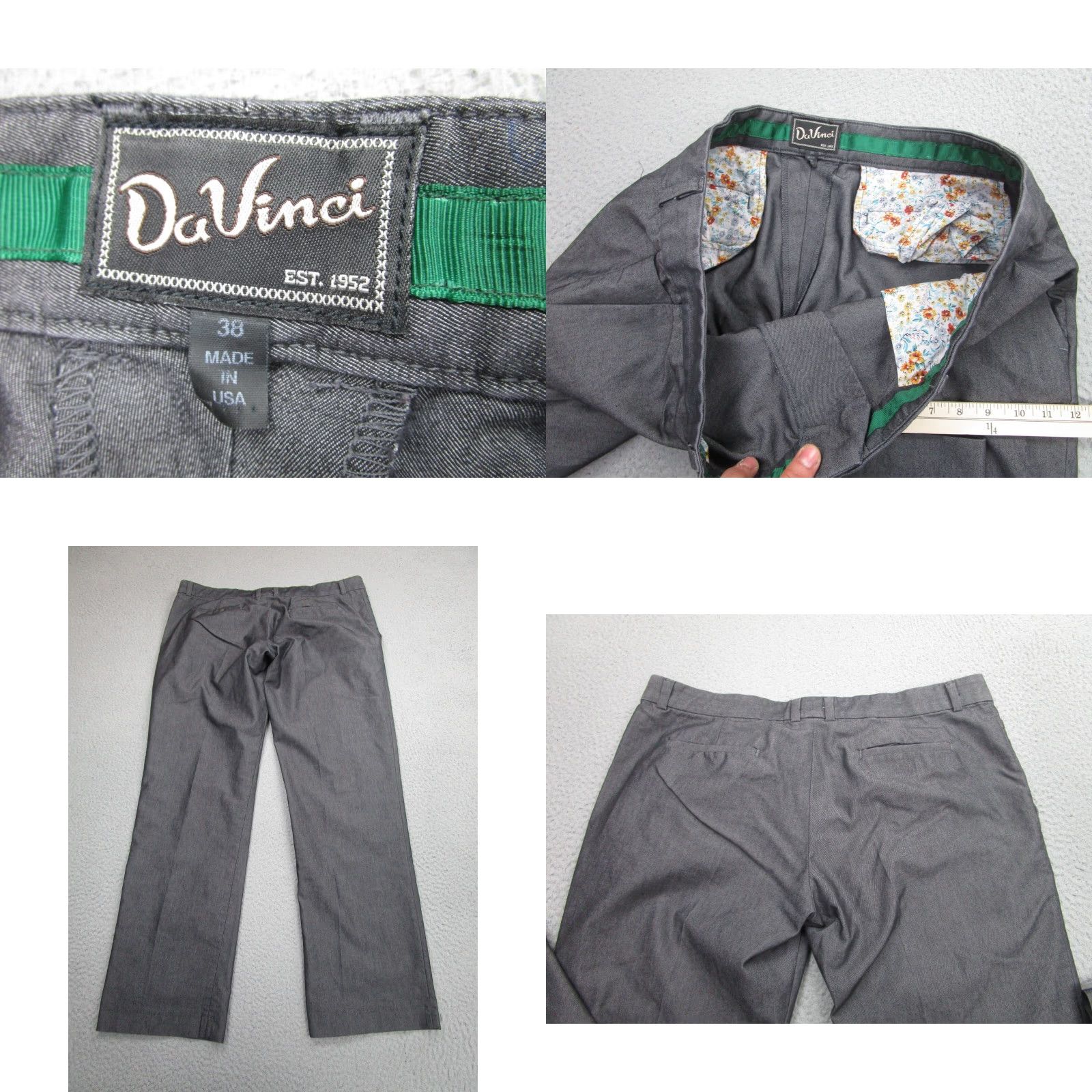 Vintage DaVinci Pants Mens 38x32 gray Straight Formal Rockabilly Vintage Preppy Golfer Size US 38 / EU 54 - 8 Thumbnail