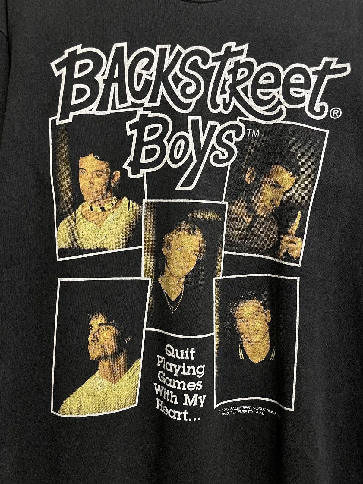 Band Tees Vintage 1997 Backstreet Boys Quit Playing Games 90s T-Shirt Size US L / EU 52-54 / 3 - 3 Thumbnail
