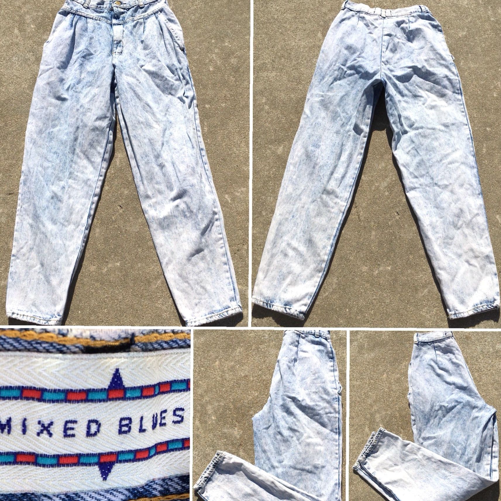Vintage VINTAGE Mixed Blues Jeans High Waist Tapered Leg 26 in Waist 80s 90s Blue Denim New Wave Hip Hop Punk 1980s 1990s Mens Size 26" / US 2 / IT 38 - 5 Thumbnail