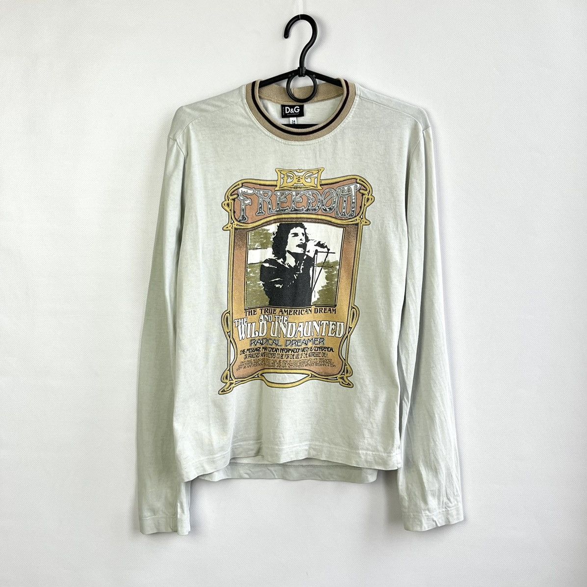 Dolce & Gabbana × Vintage 90s Dolce & Gabbana "Freedom" Long Sleeve Top Dg Size S / US 4 / IT 40 - 1 Thumbnail