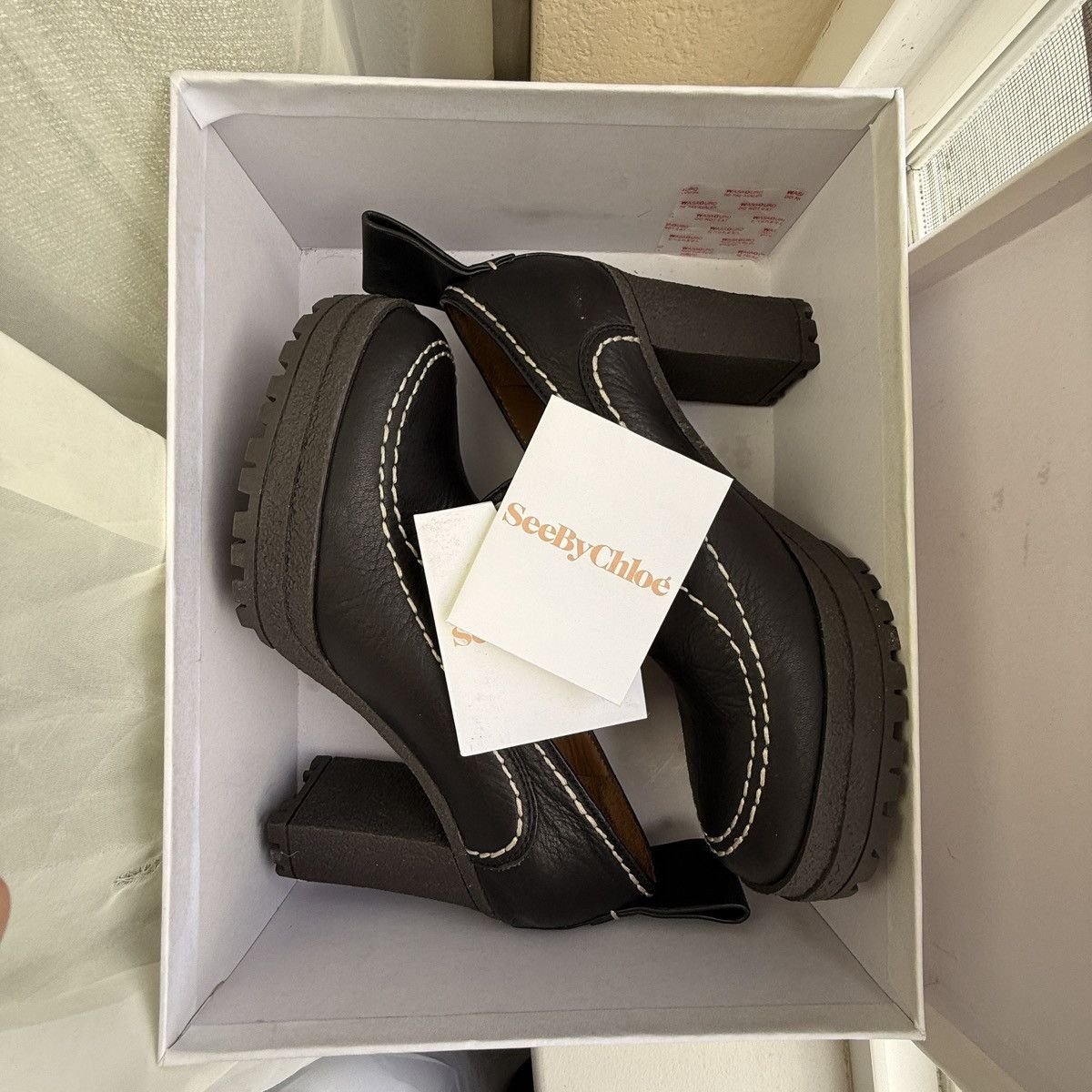 Other See By Chloé Archive Black Leather Platform Loafers Lug Sole Size US 7.5 / EU 40-41 - 11 Thumbnail