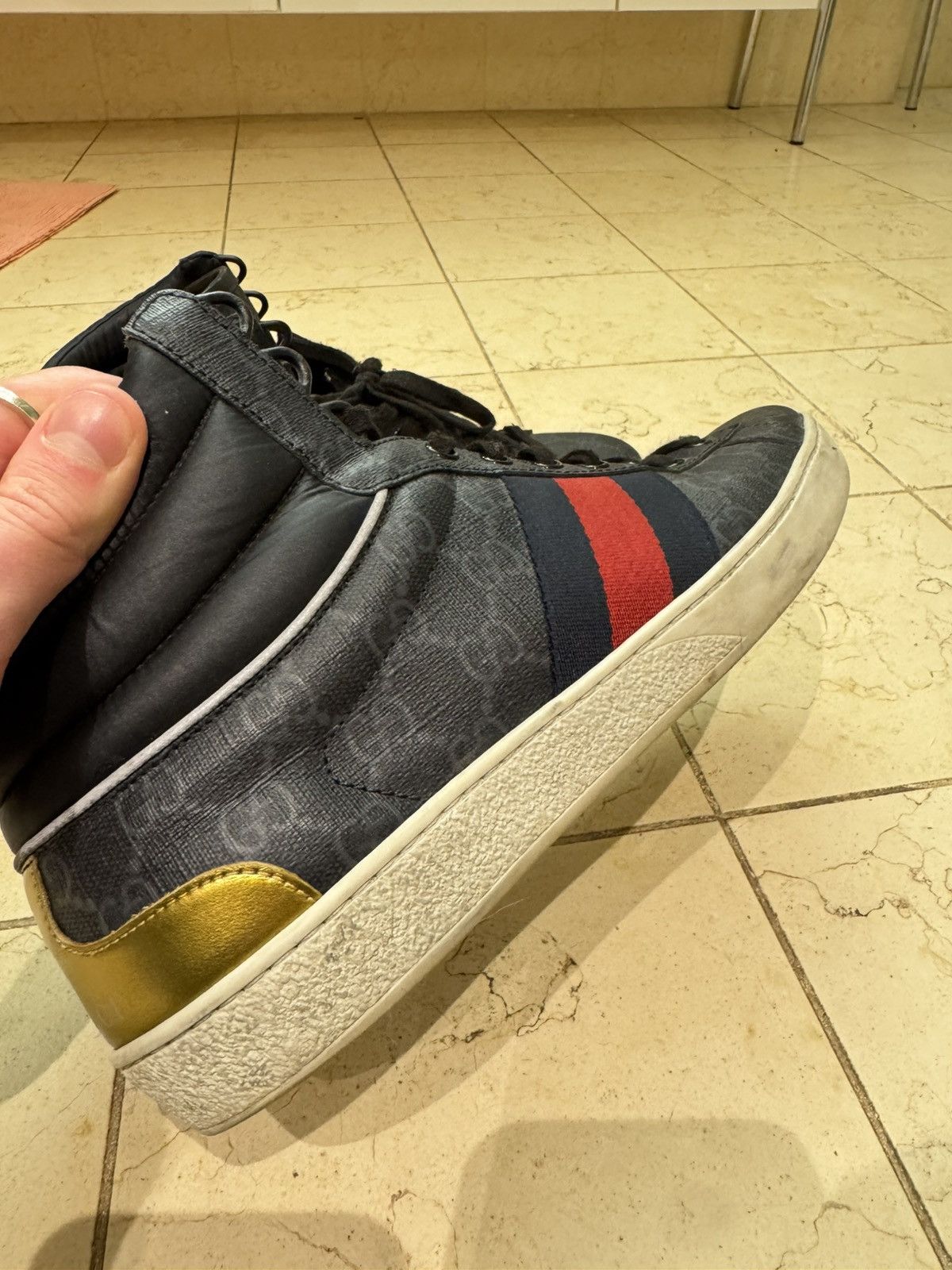 Gucci Gucci Black High Top Sneaker for Men and Women Size US 8 / EU 41 - 1 Thumbnail