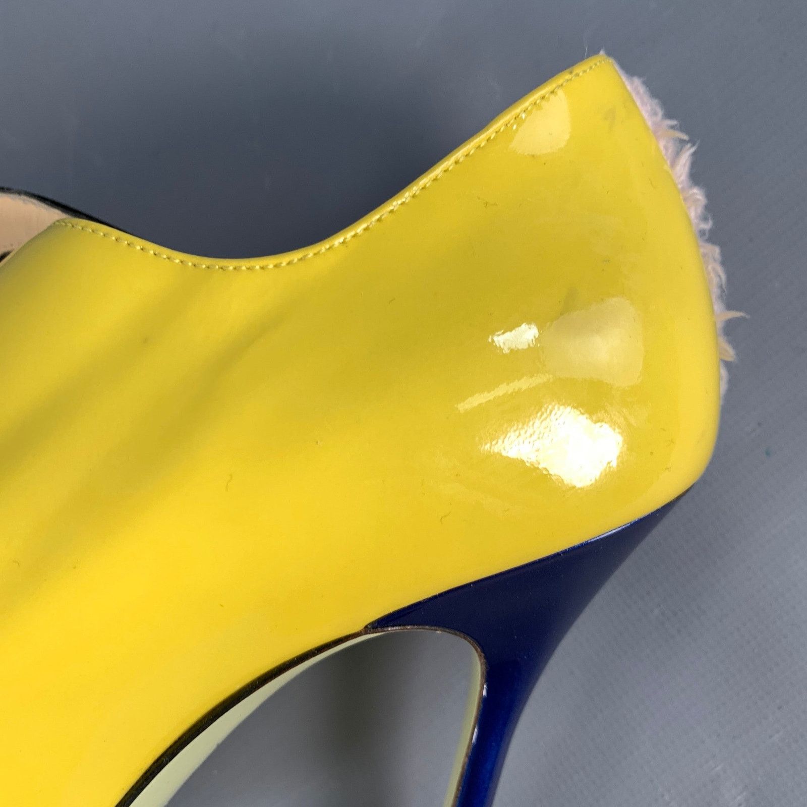 Other Yellow Black Pink Color Block Mixed Fabrics Stiletto Pumps Size US 8.5 / IT 38.5 - 8 Thumbnail