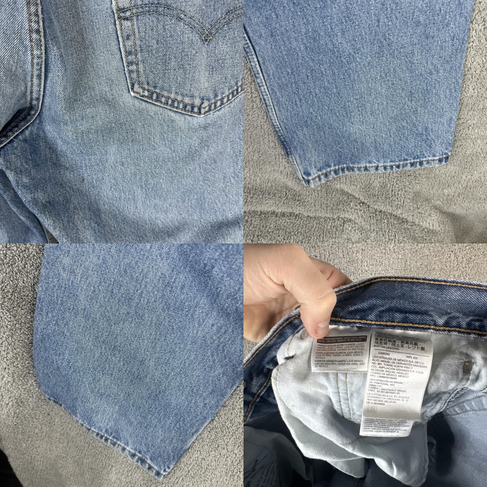 Levi's Levi's 550 Jeans Mens 38x32 Light Wash Blue Relaxed Straight Denim Cotton Size US 38 / EU 54 - 10 Thumbnail