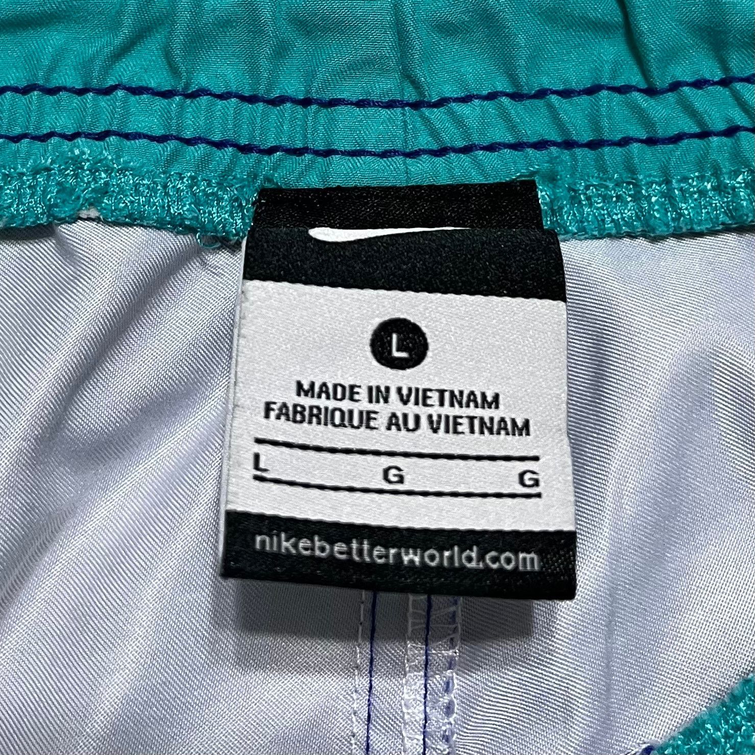 Nike Nike Y2K Big Swoosh Purple with Teal Swin Shorts Large Size US 36 / EU 52 - 2 Thumbnail