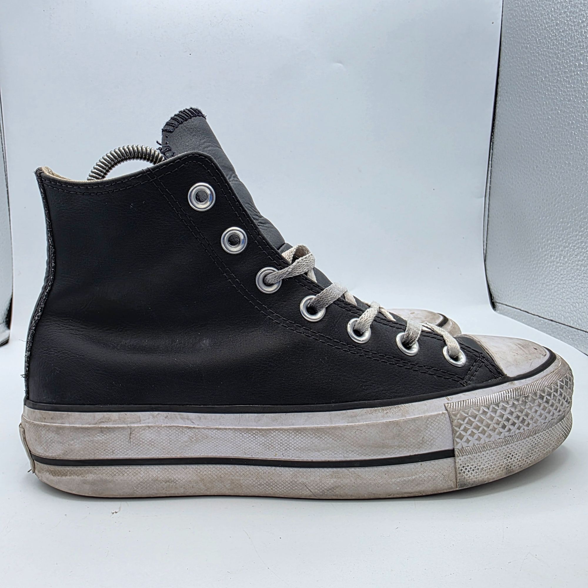 Converse Converse All Star Platform Hi Womens Size 7 Black Leather Sh Size US 7 / IT 37 - 12 Thumbnail
