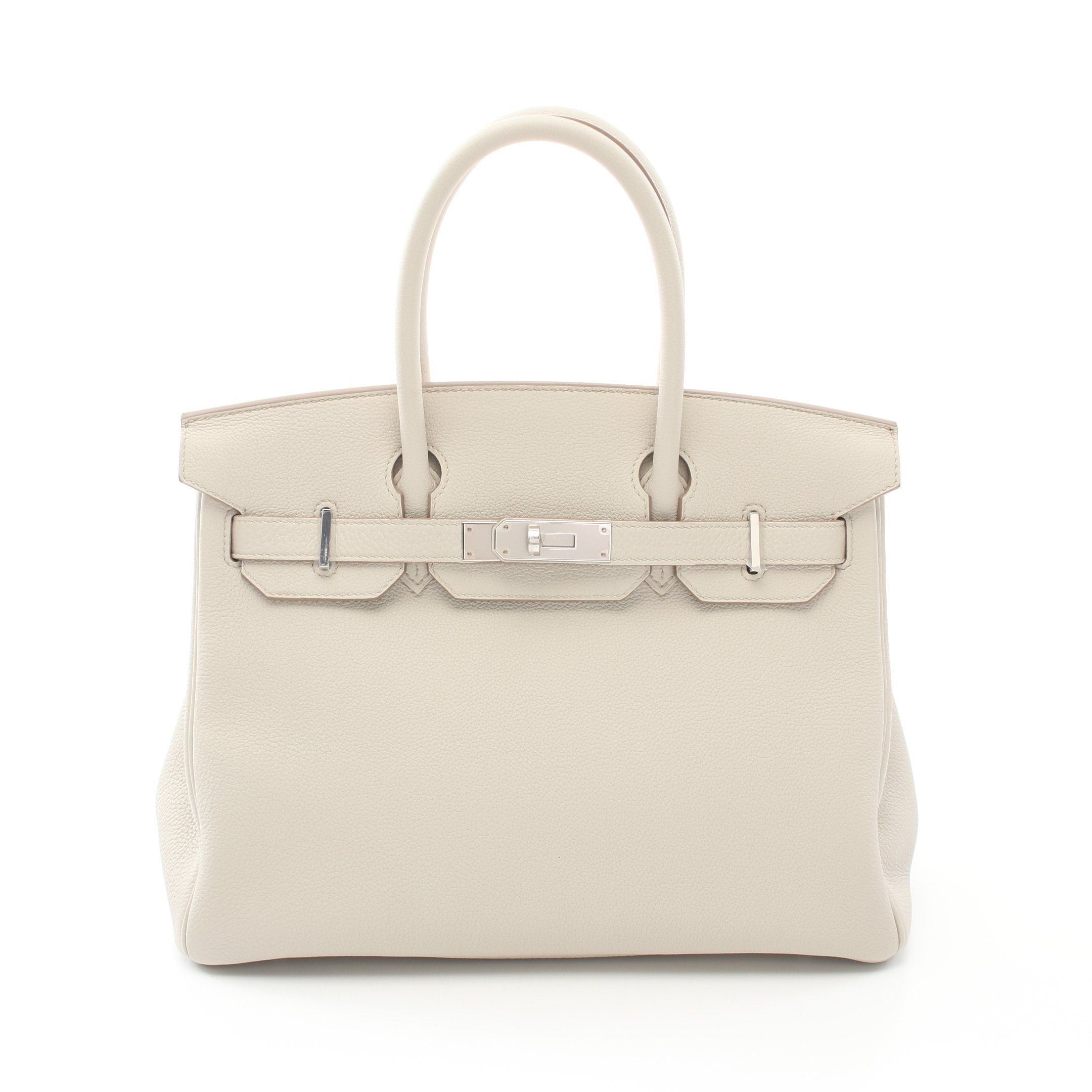 Hermes Hermes Birkin 30 Betton Handbag Togo Light Gray Silver Hardware Double Engraved Size ONE SIZE - 1 Thumbnail