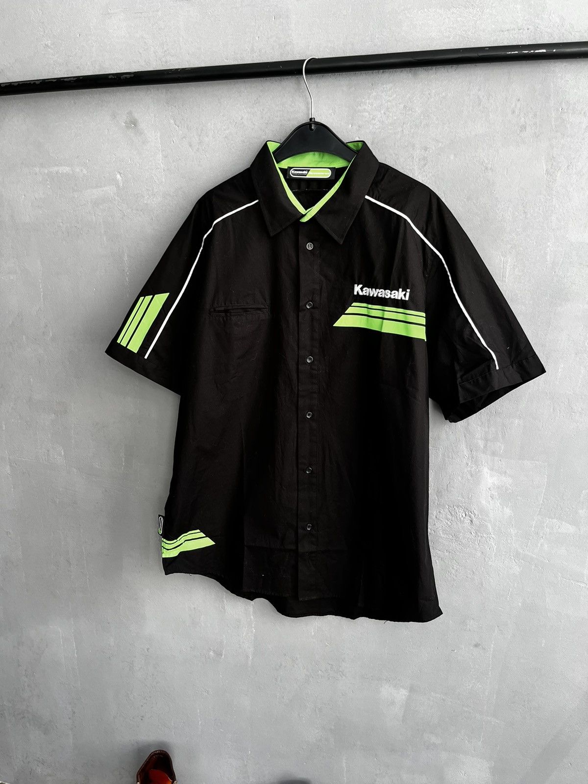 Vintage Kawasaki Vintage Racing Button Up Shirt BMR Team Moto Size US XL / EU 56 / 4 - 6 Thumbnail