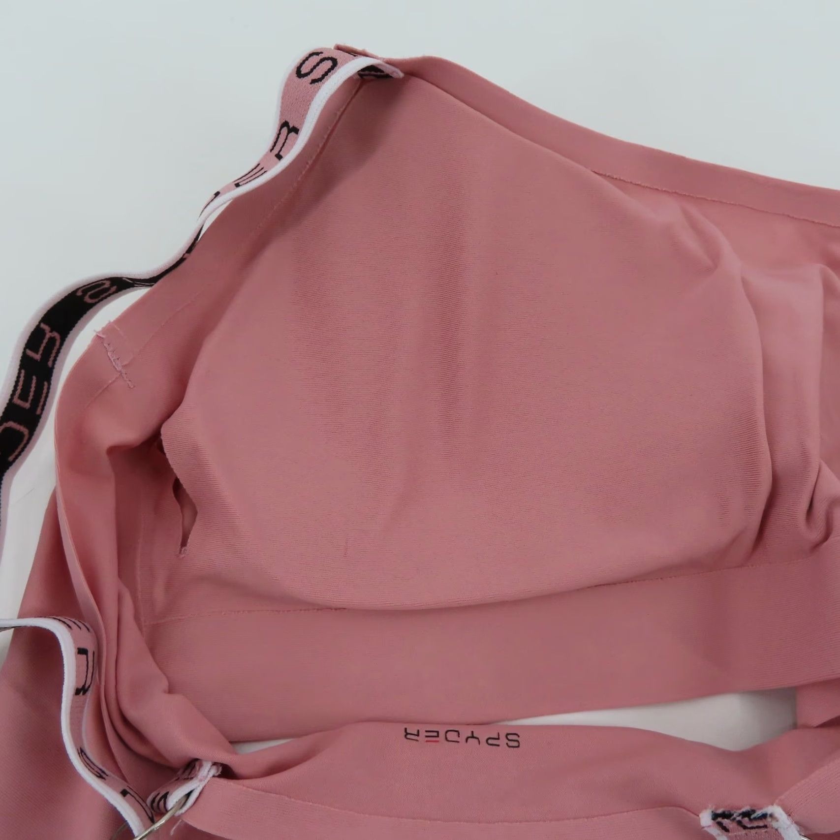 Spyder Spyder Womens Bra Bralette Wireless Pink Medium M Strap Removable Bust Pads Logo Strap Adjustable Pullover Sleeveless/Bralette Size ONE SIZE - 7 Thumbnail