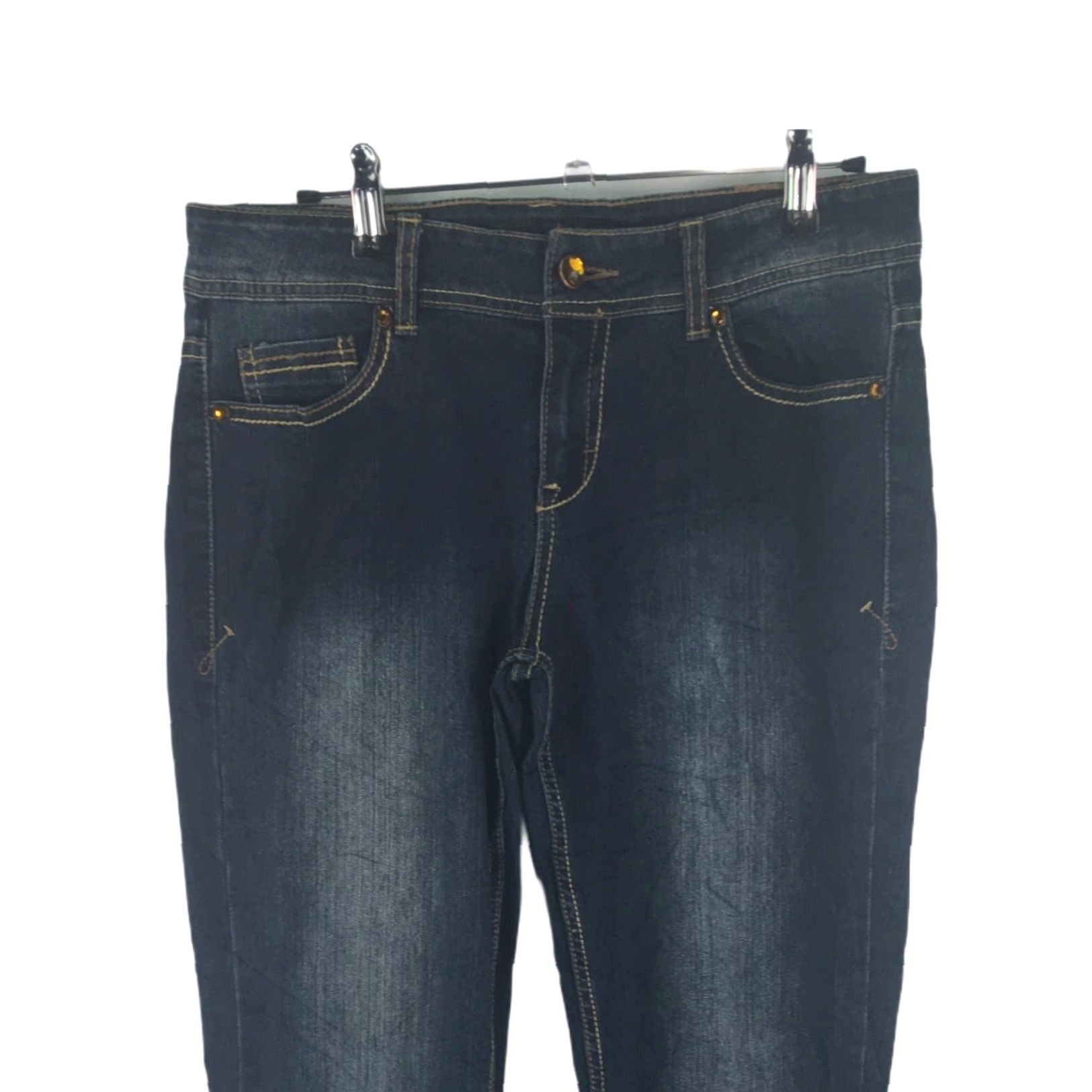 Jordache Jordache Women's Bootcut Jeans Size 4 Blue Denim Low Rise 32x32 Regular Fit Size 27" / US 4 / IT 40 - 3 Thumbnail