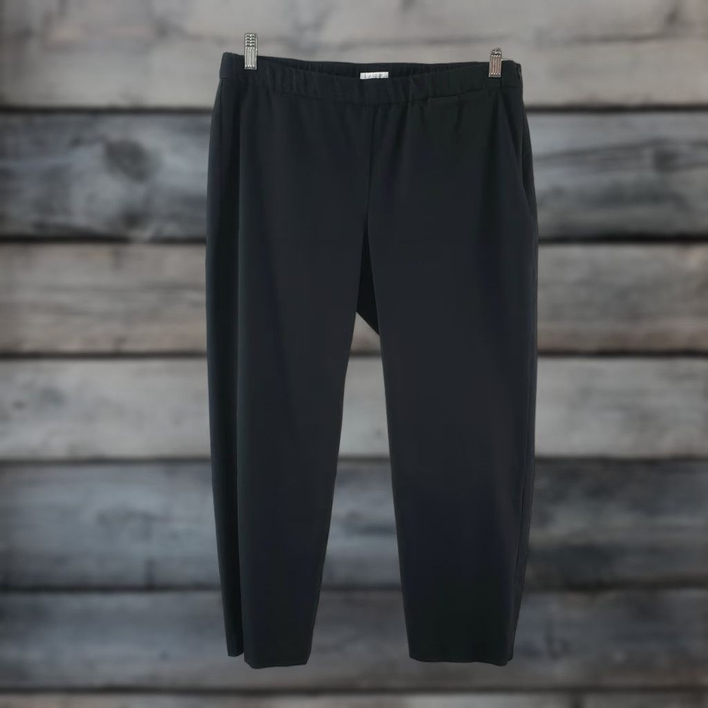 J. Jill J Jill Womens Precision Stretch Cropped Pants Sz 16 Black Mid Rise Side Zip Size 38" / US 16 / IT 52 - 1 Thumbnail