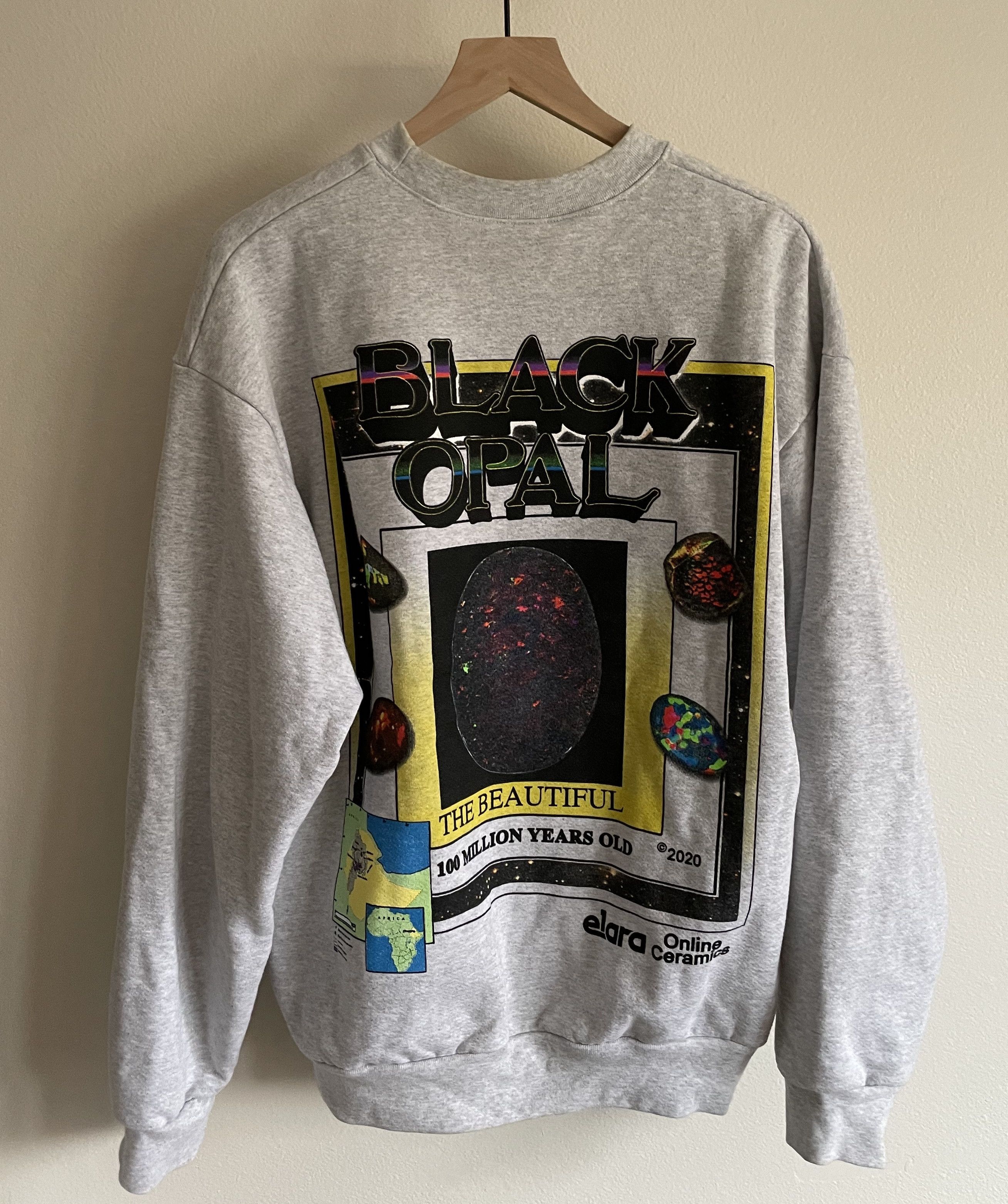 A24 × Elara × Online Ceramics UNCUT GEMS BLACK OPAL SWEATSHIRT 