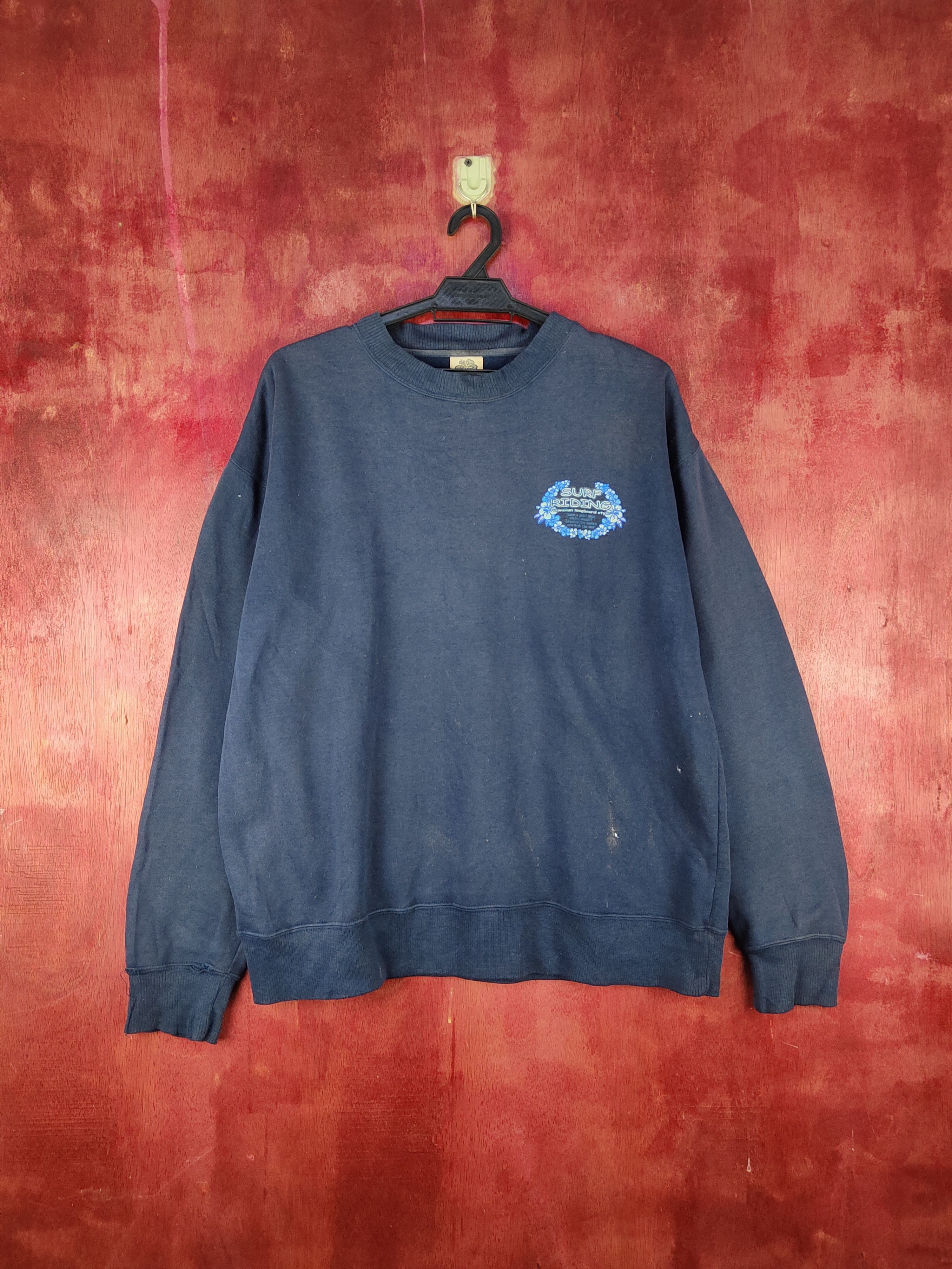 Japanese Brand × Vintage Thirdwave surf vintage Dark Blue Sweatshirts #S2044 Size US L / EU 52-54 / 3 - 1 Thumbnail