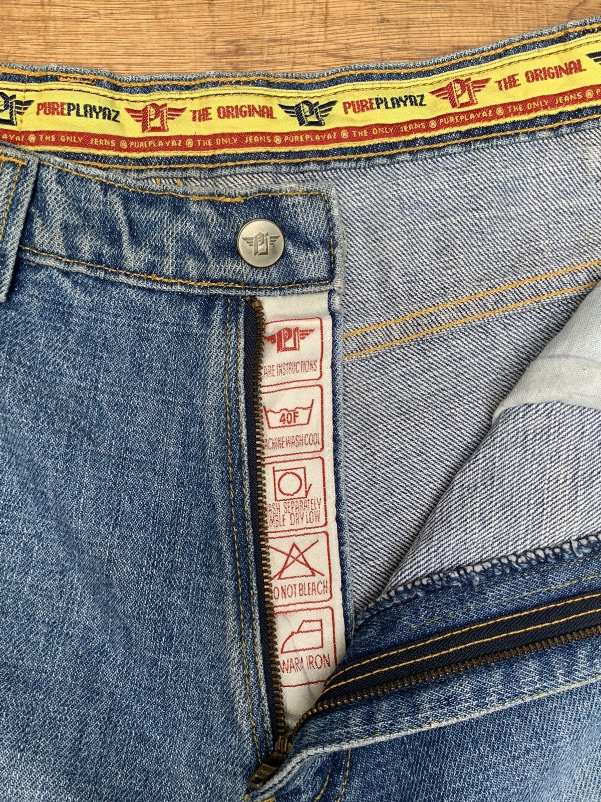 Japanese Brand Vtg PUREPLAYAZ Jeans Baggy Carpenter Like Jnco Hip Hop Pant Size US 31 - 21 Thumbnail