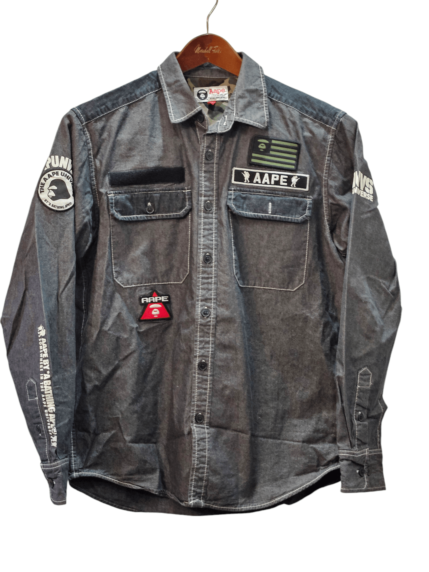 Aape AAPE by A Bathing Ape Grey Denim Patchwork Size US XL / EU 56 / 4 - 1 Thumbnail
