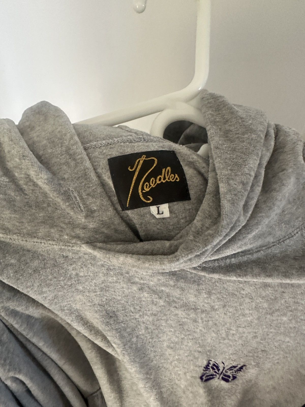 Needles Needles Grey Velour Track Hoodie Size US L / EU 52-54 / 3 - 4 Thumbnail