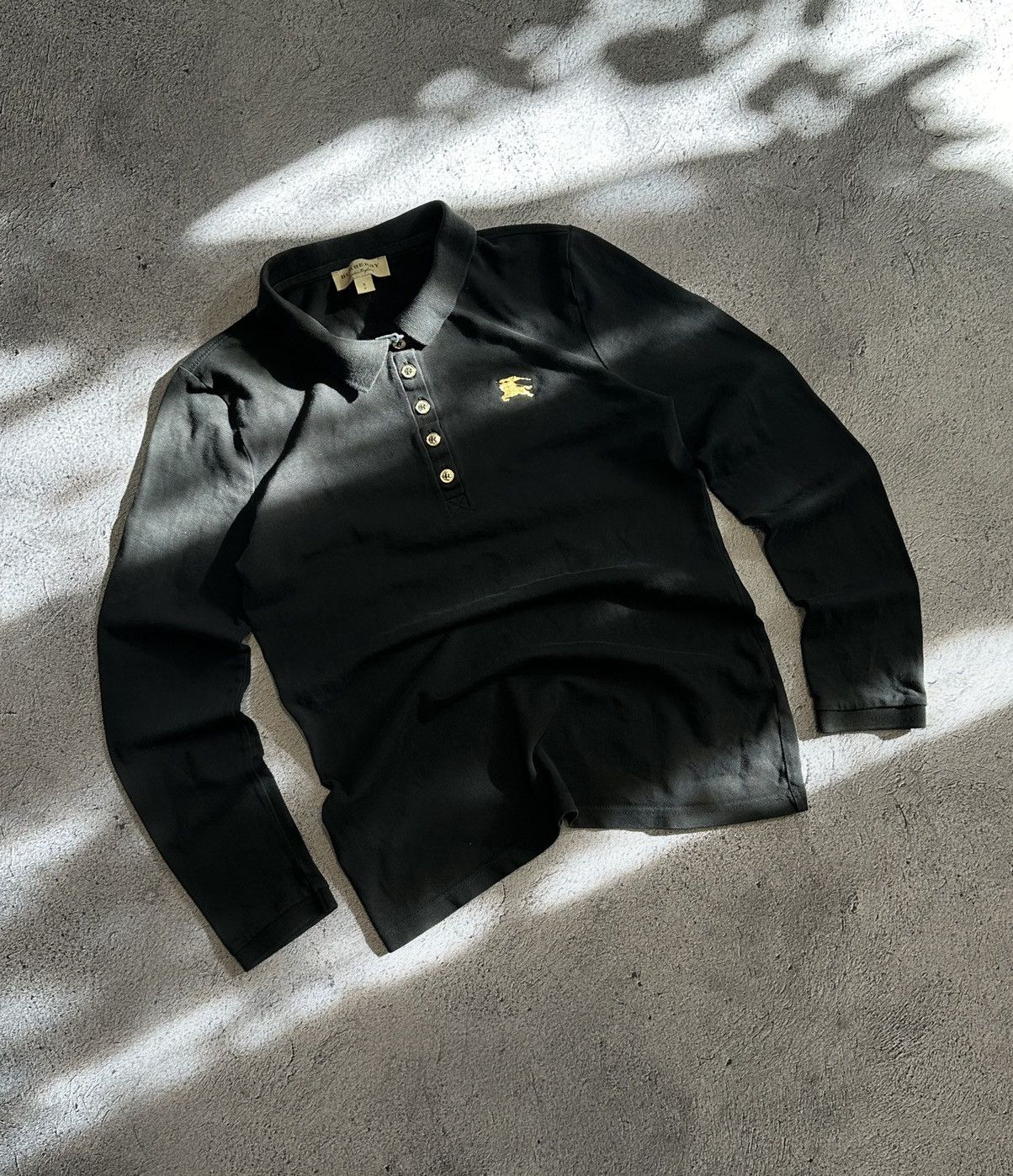 Burberry × Vintage 🐜 Burberry London Nova Check Cotton Longsleeve Polo Shirt Size S / US 4 / IT 40 - 1 Thumbnail