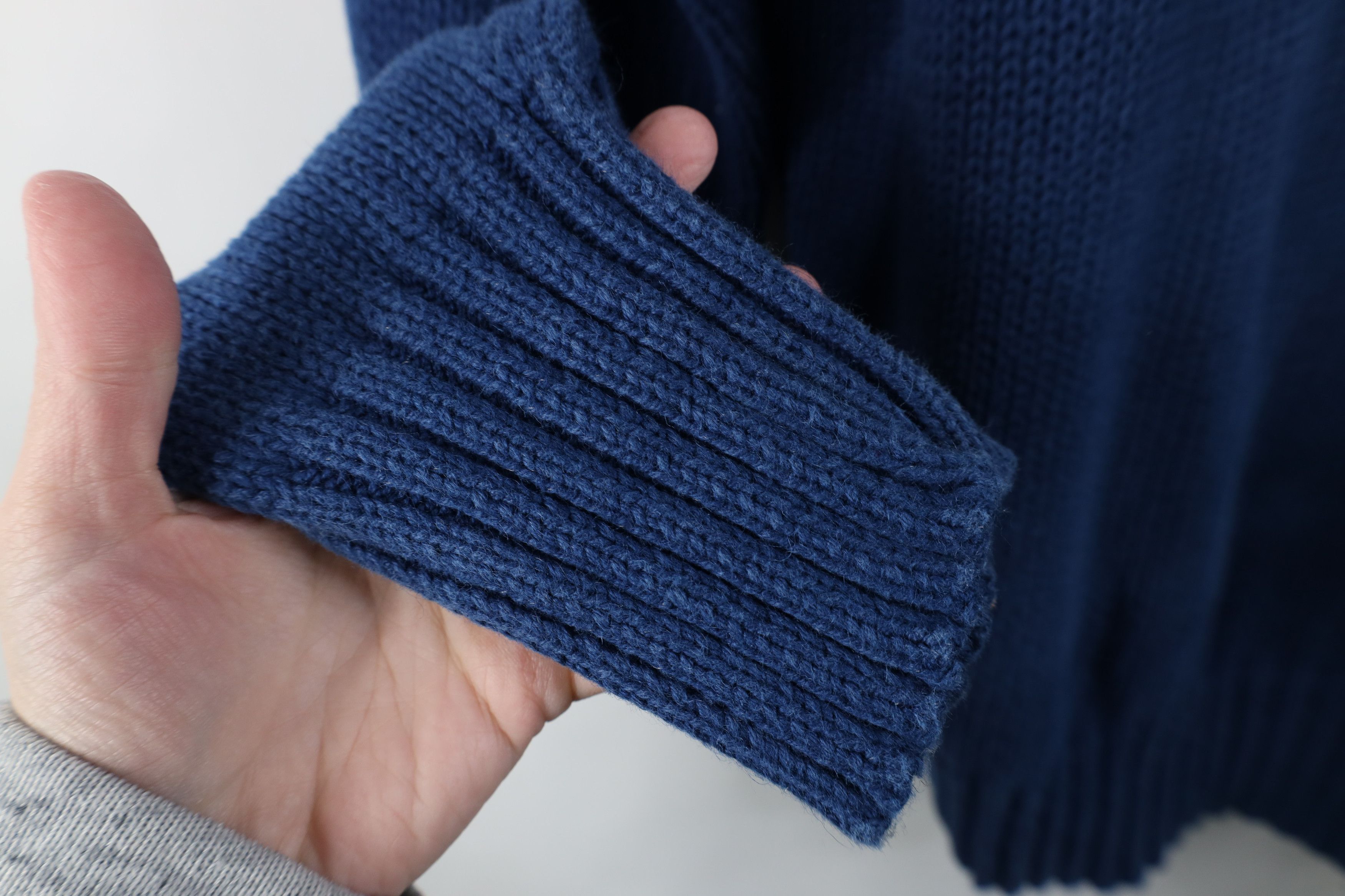 Vintage Vintage 90s Streetwear Block Knit Crewneck Sweater Blue Size US L / EU 52-54 / 3 - 6 Thumbnail
