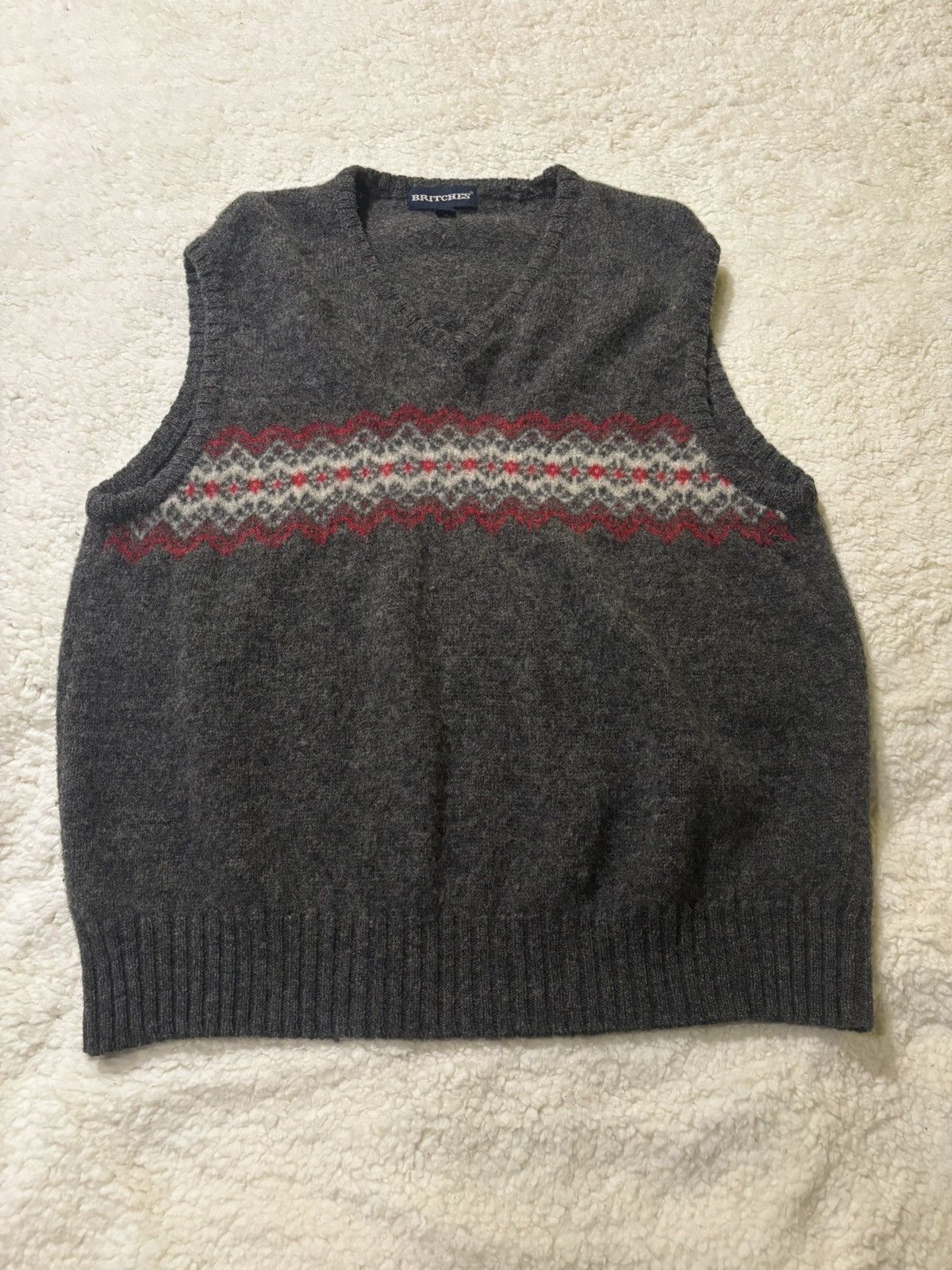 Britches Men’s gray wool vest0701 Size US XL / EU 56 / 4 - 10 Thumbnail