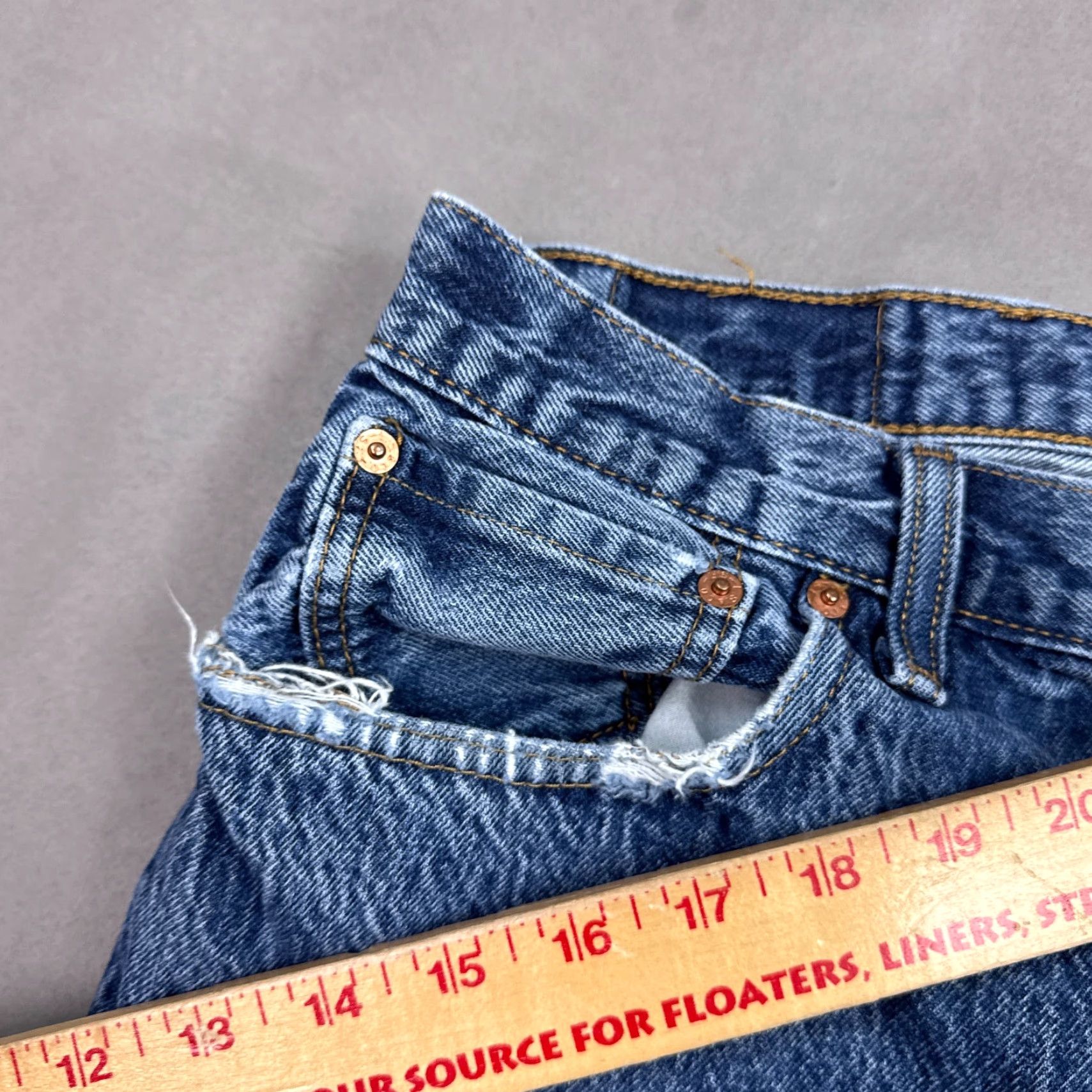 Levi's Levi's 501 Jeans Mens 42x32 Blue Distressed Button Fly Workwear Chore Pants Straight 5-Pocket Denim Regular Size Type: Jeans Size US 42 / EU 58 - 7 Thumbnail