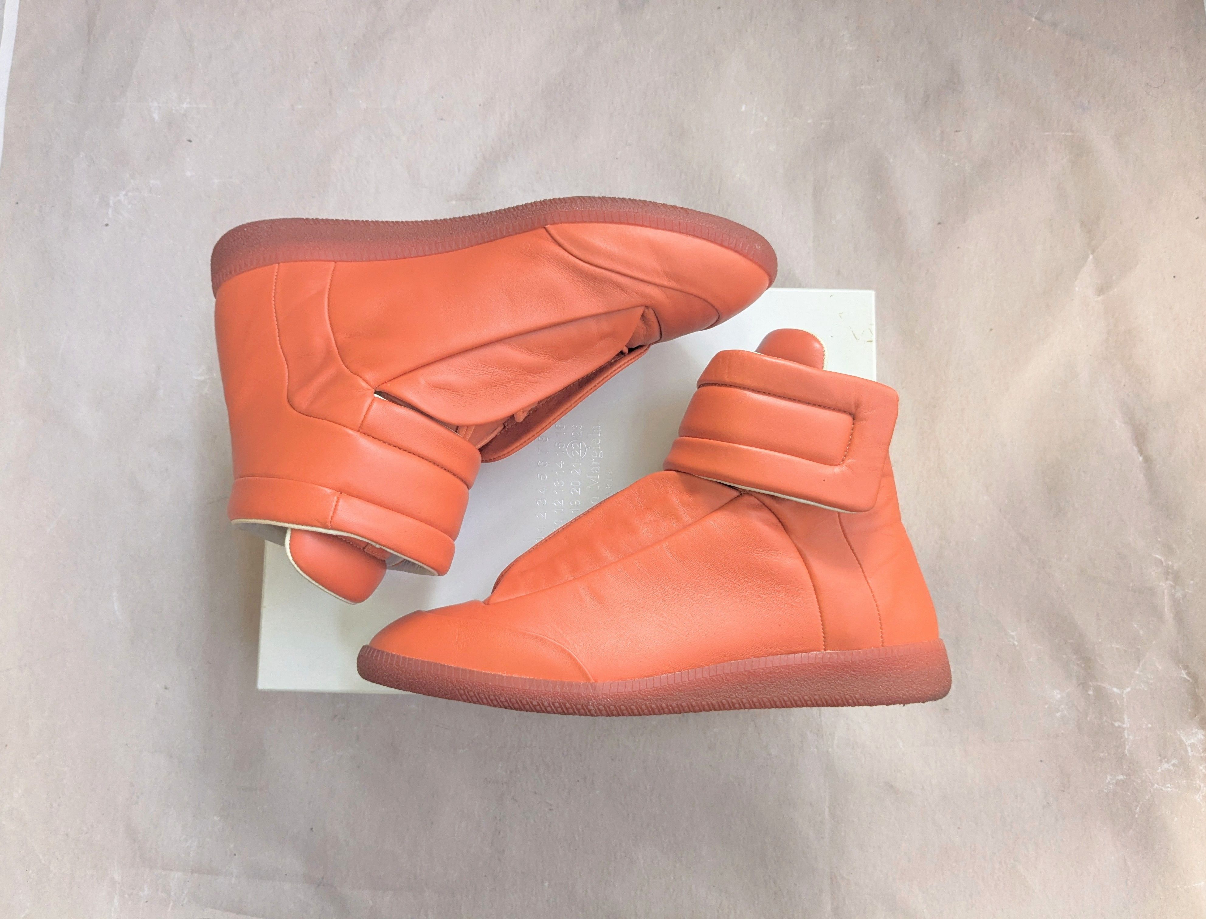 Maison Margiela Maison Margiela Future Orange Leather 10 43 Italy High Tops Size US 10 / EU 43 - 1 Thumbnail