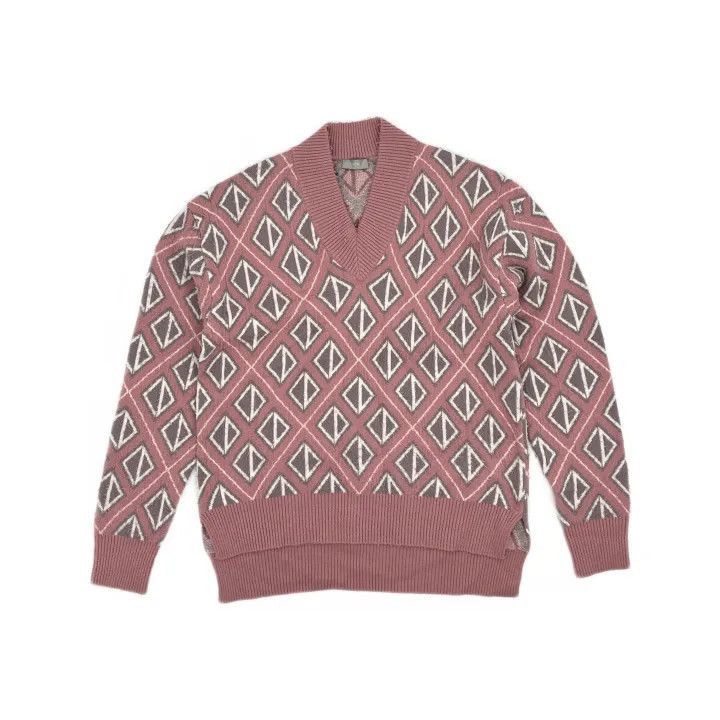 Dior Dior Dior Pink Diamond Pattern Knit Sweater 0079-2507 Size US M / EU 48-50 / 2 - 2 Thumbnail