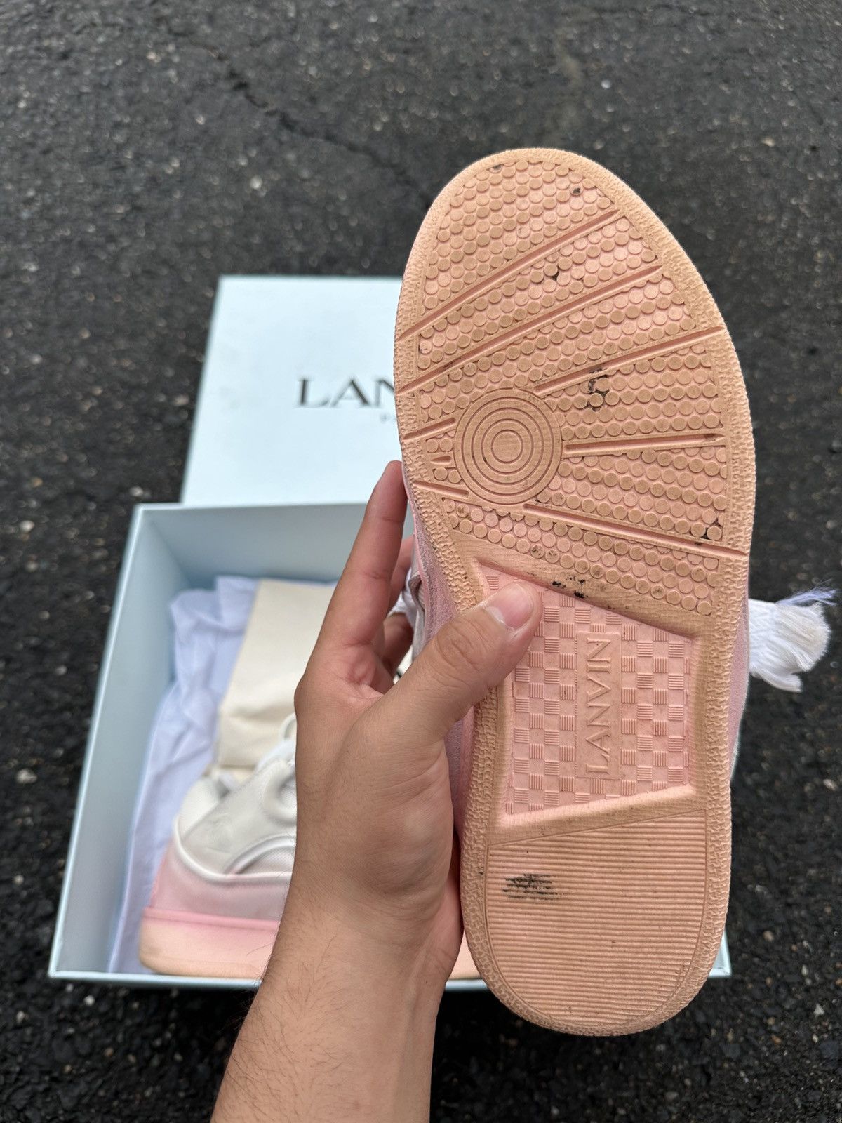 Lanvin Lanvin Curb Sneaker White/Pink Size US 9 / EU 42 - 14 Thumbnail