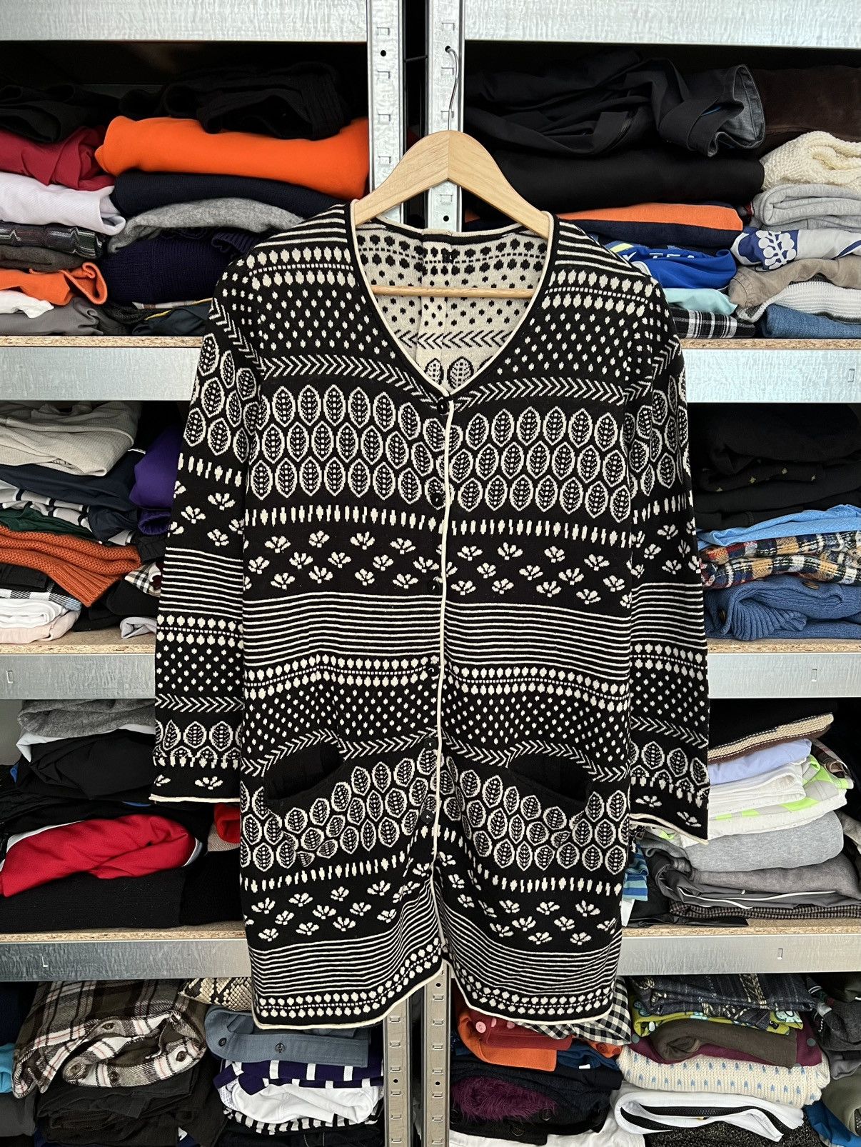 Designer × Japanese Brand Gudrun Sjoden Size L Printed Button Cardigan Sweater Sjöden Size L / US 10 / IT 46 - 1 Thumbnail